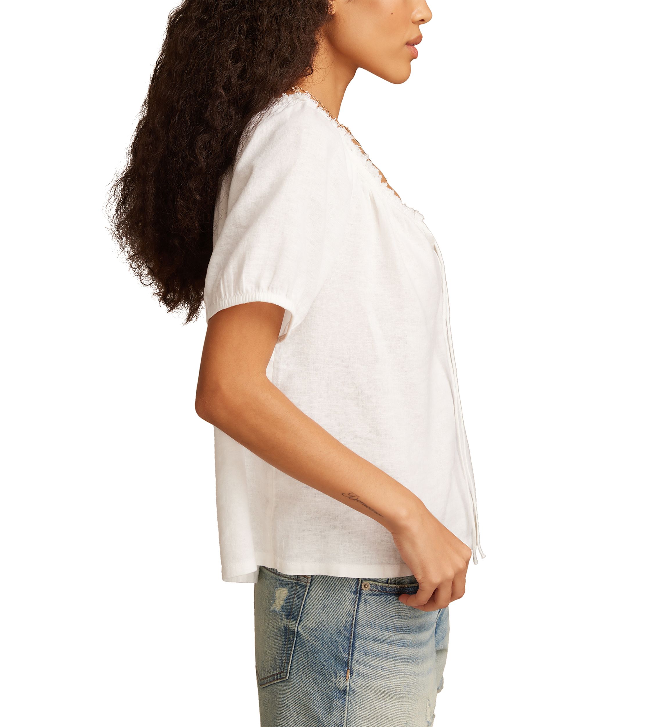 Short Sleeve Peasant Top