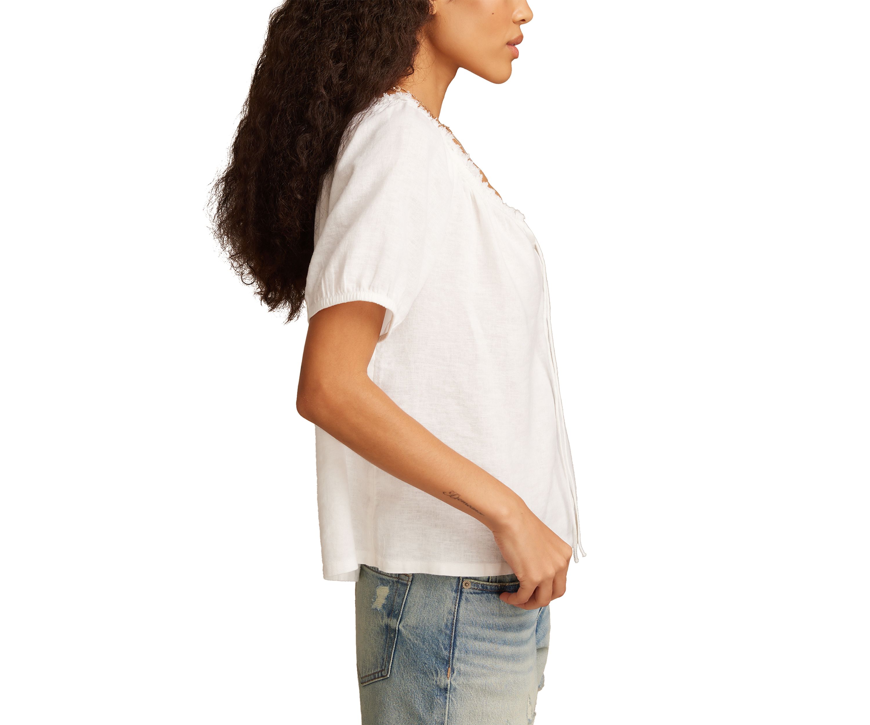 Short Sleeve Peasant Top