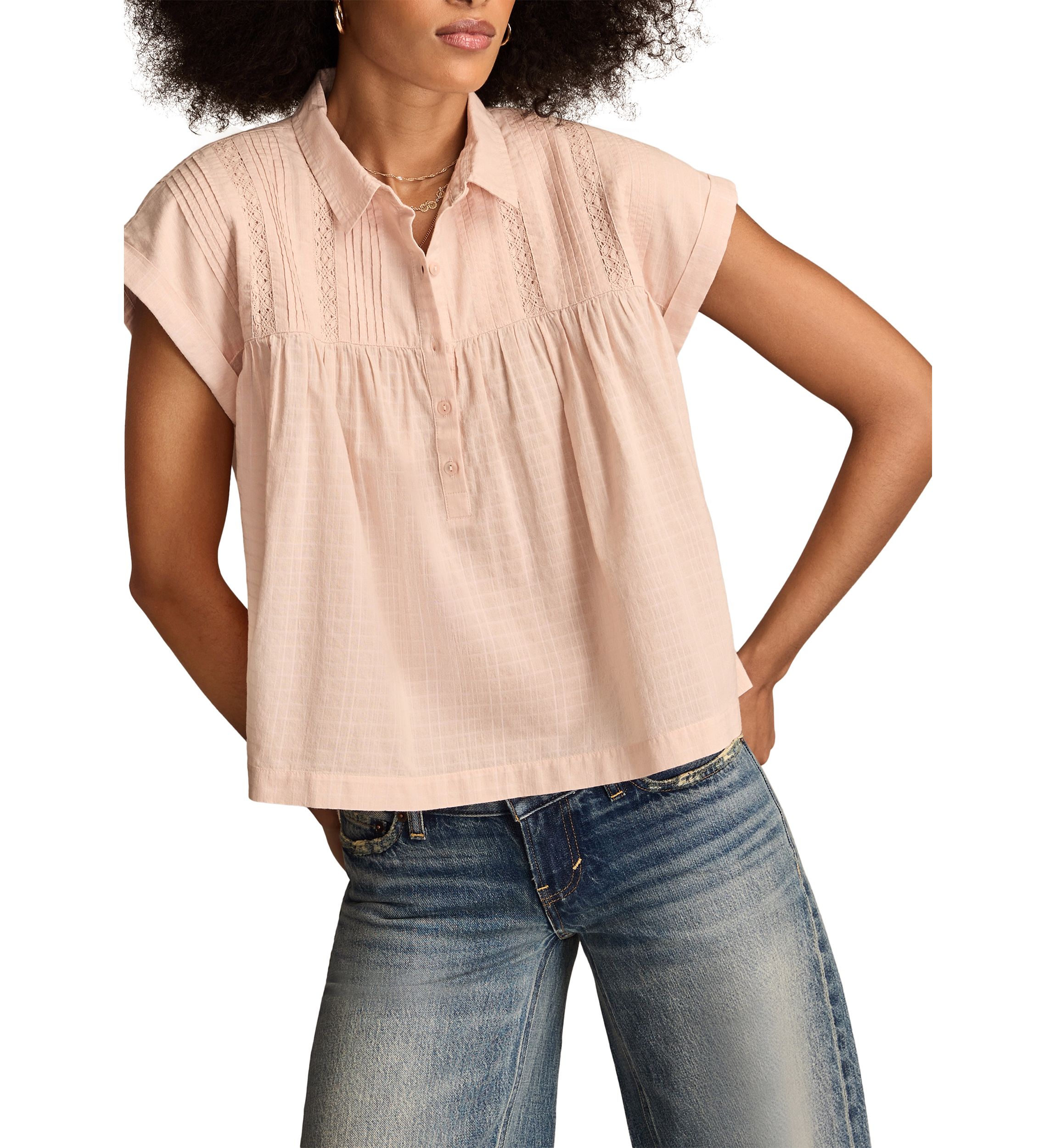 Drapey Button Down Tunic Top