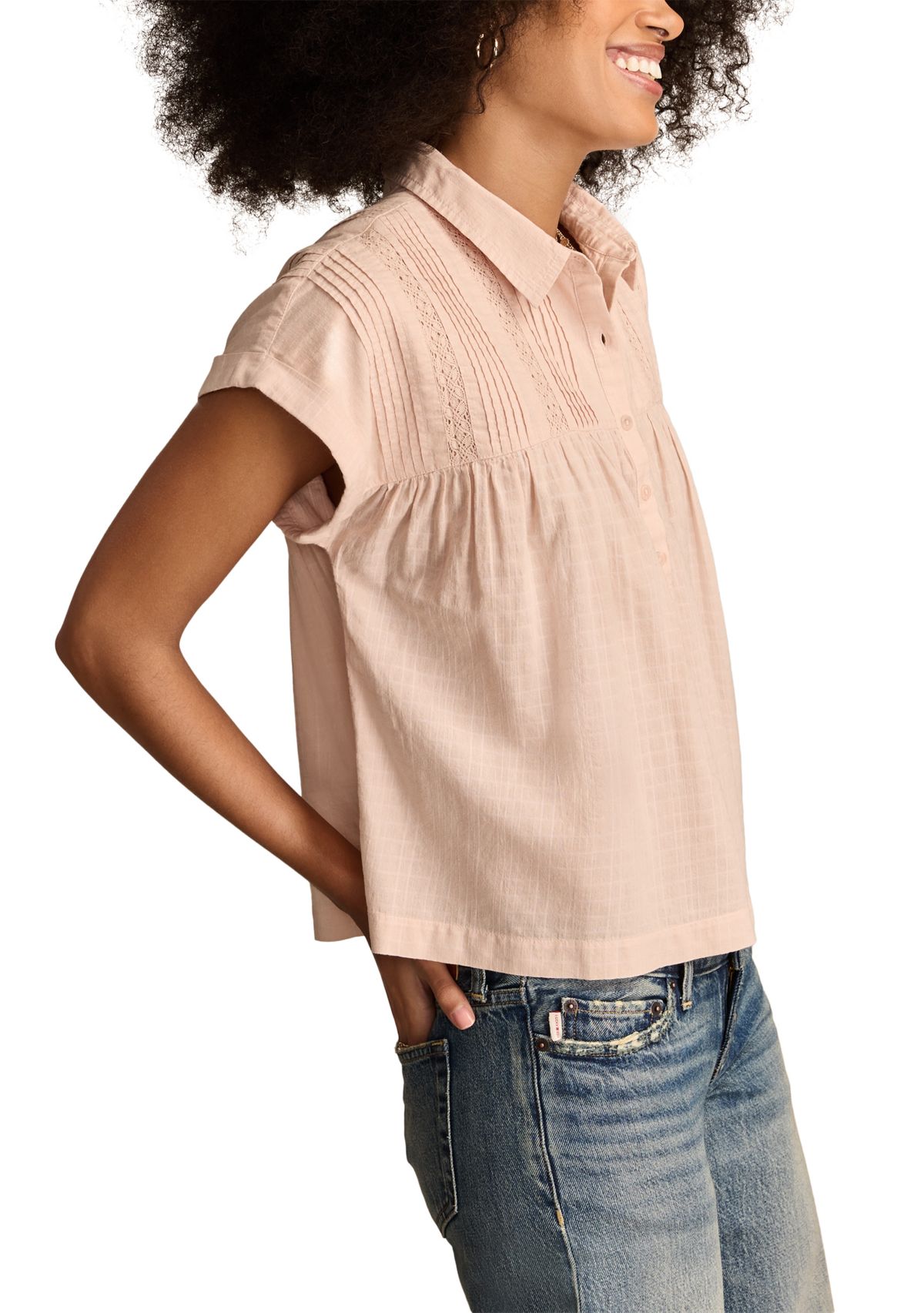 Drapey Button Down Tunic Top