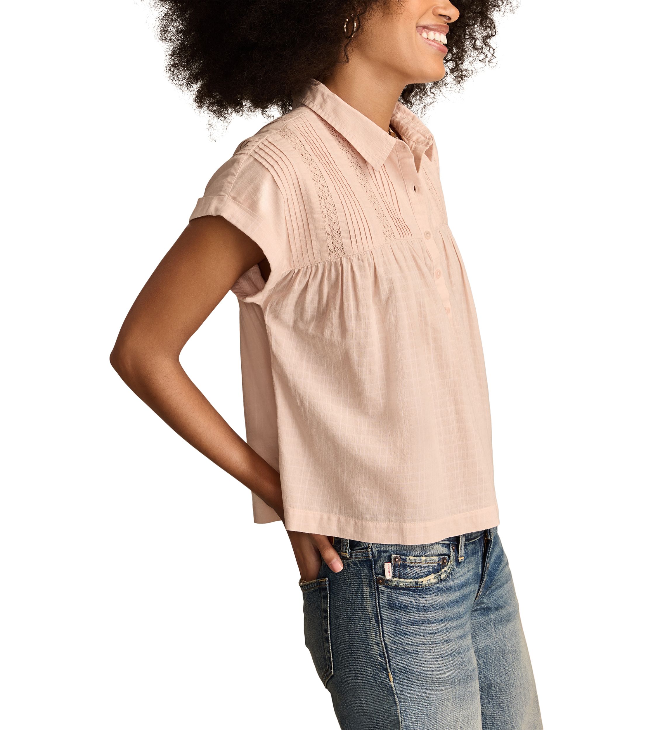 Drapey Button Down Tunic Top