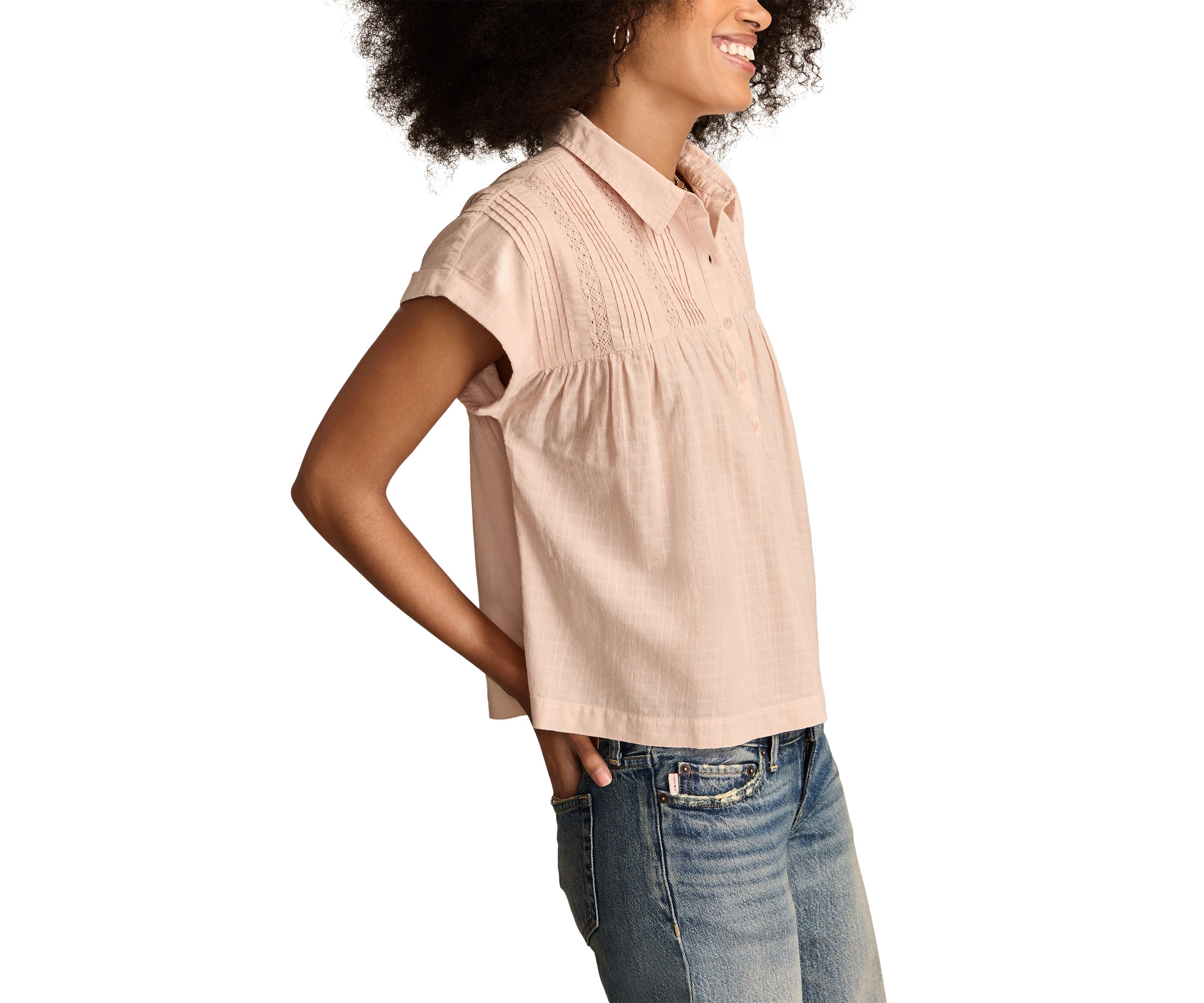 Drapey Button Down Tunic Top