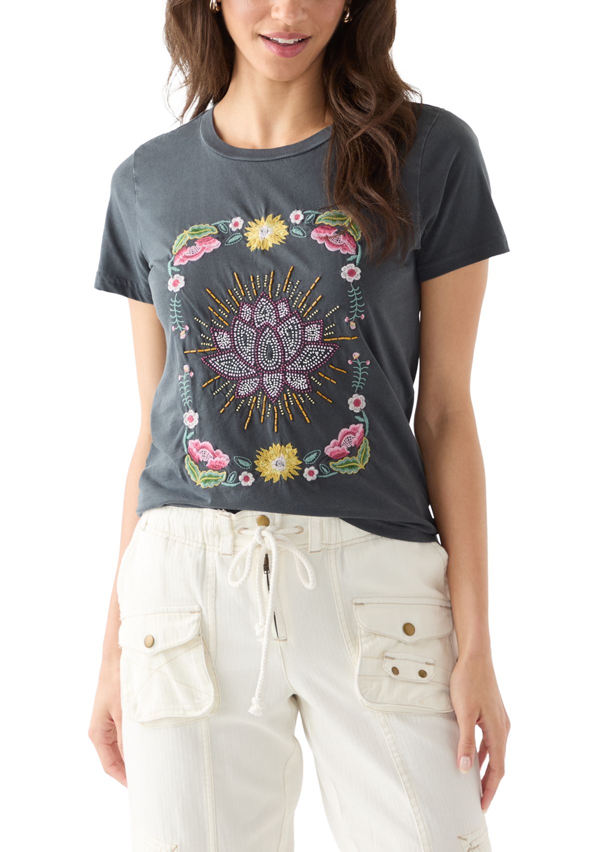 Womens Beaded Lotus Shirt