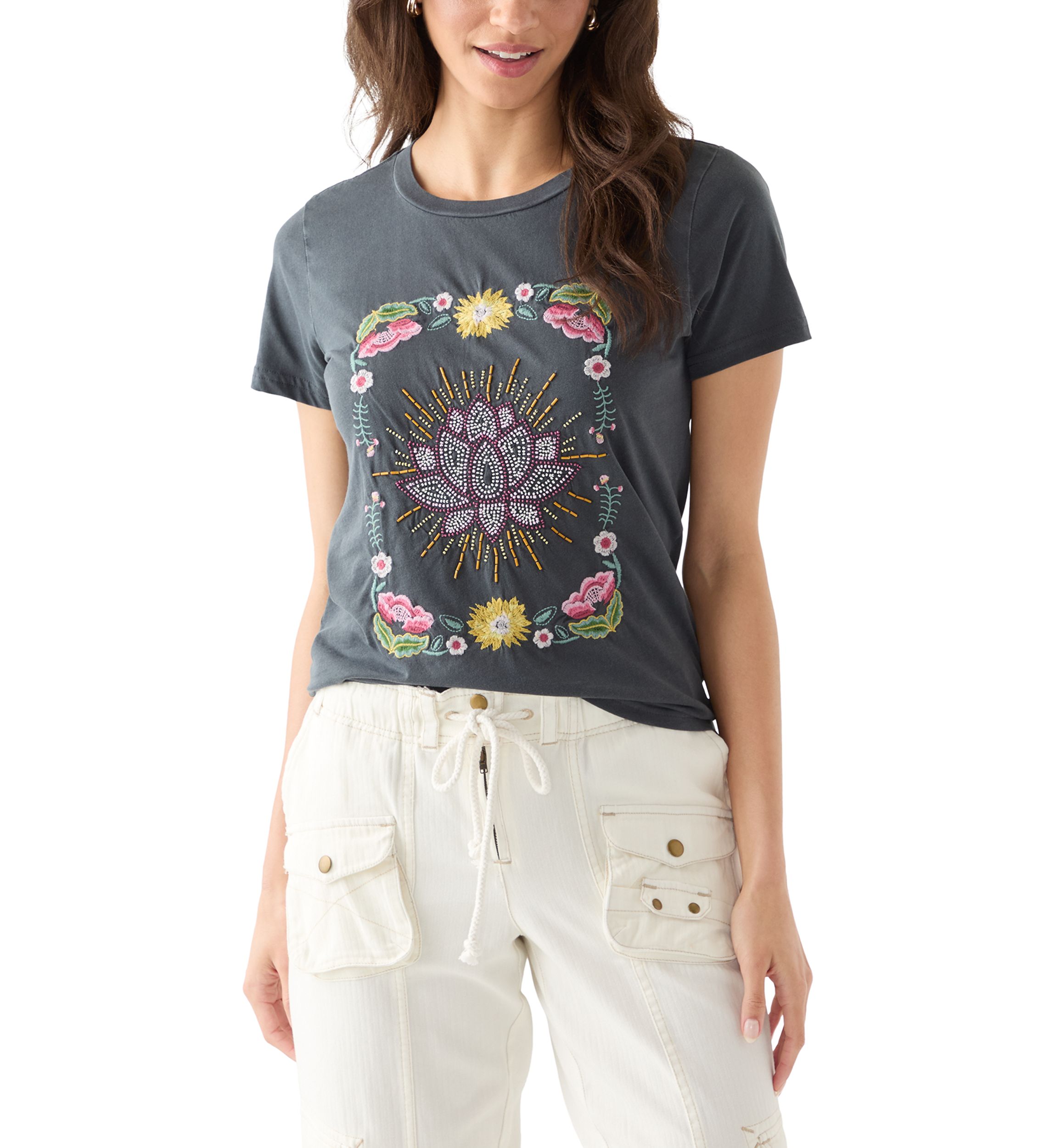 Womens Beaded Lotus Shirt