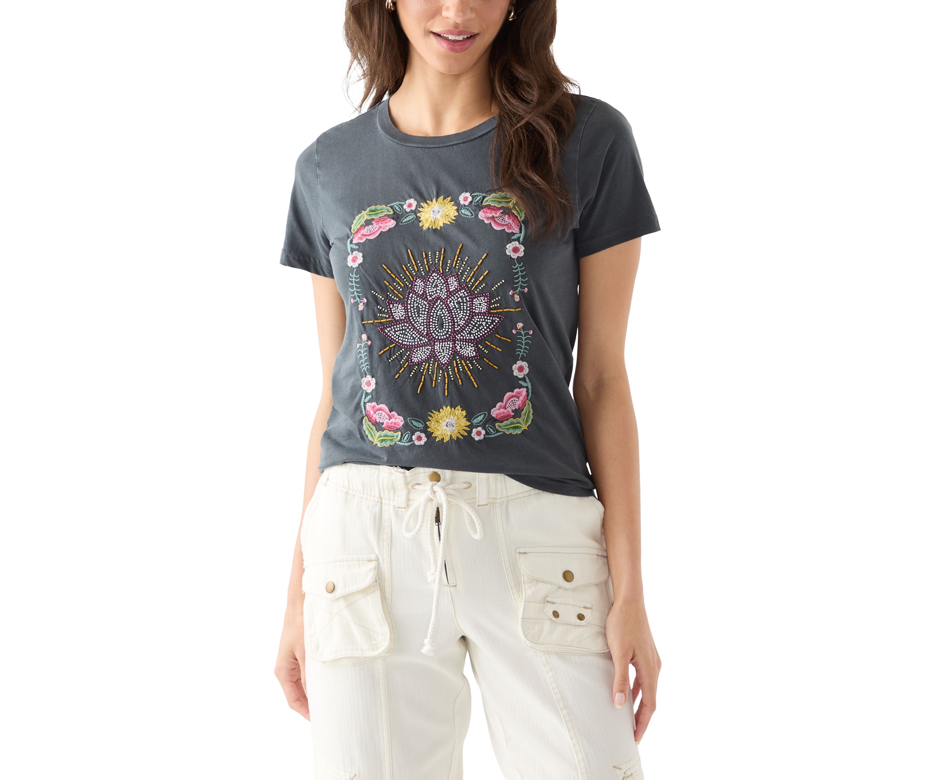 Womens Beaded Lotus Shirt