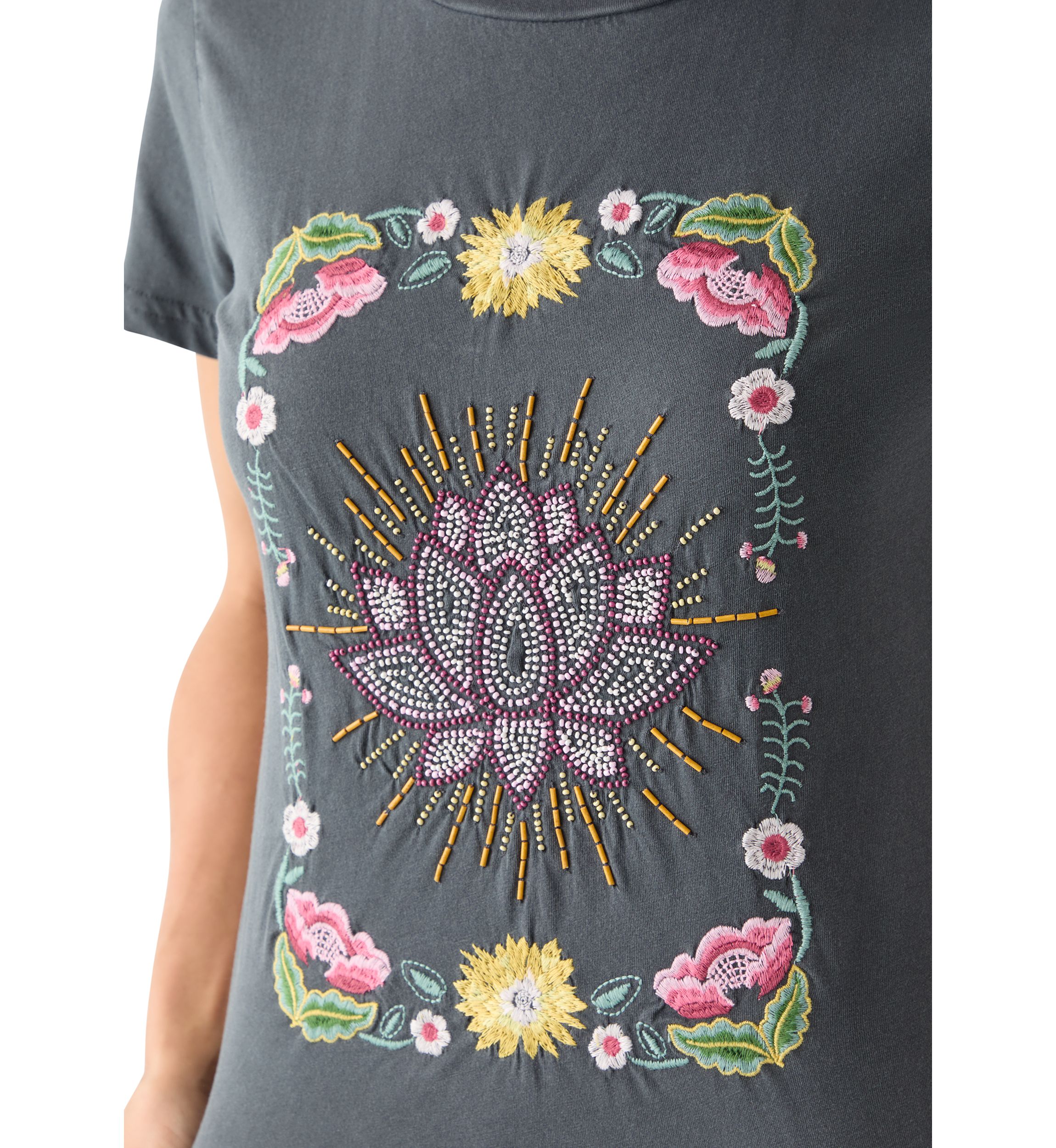 Womens Beaded Lotus Shirt