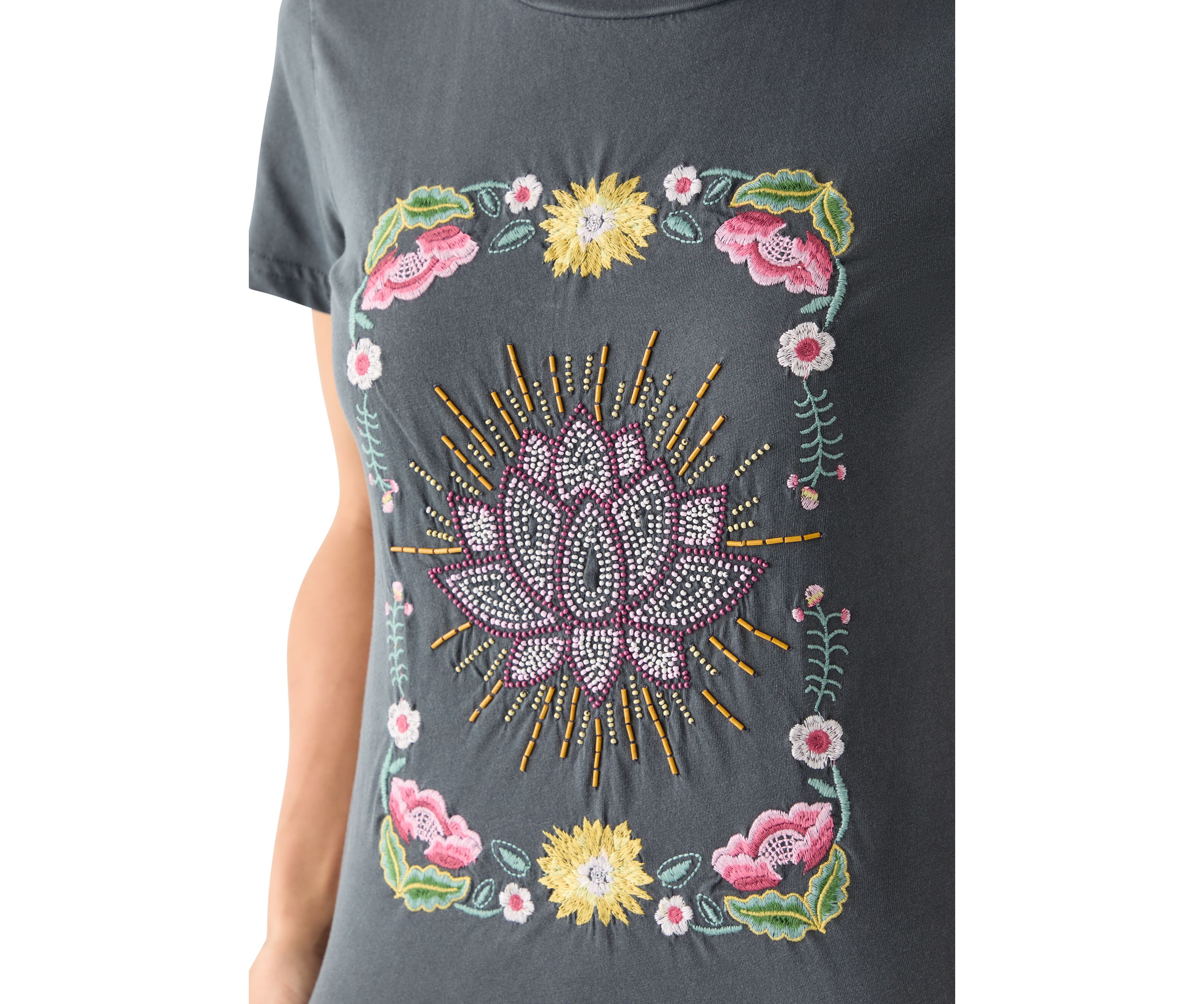 Womens Beaded Lotus Shirt