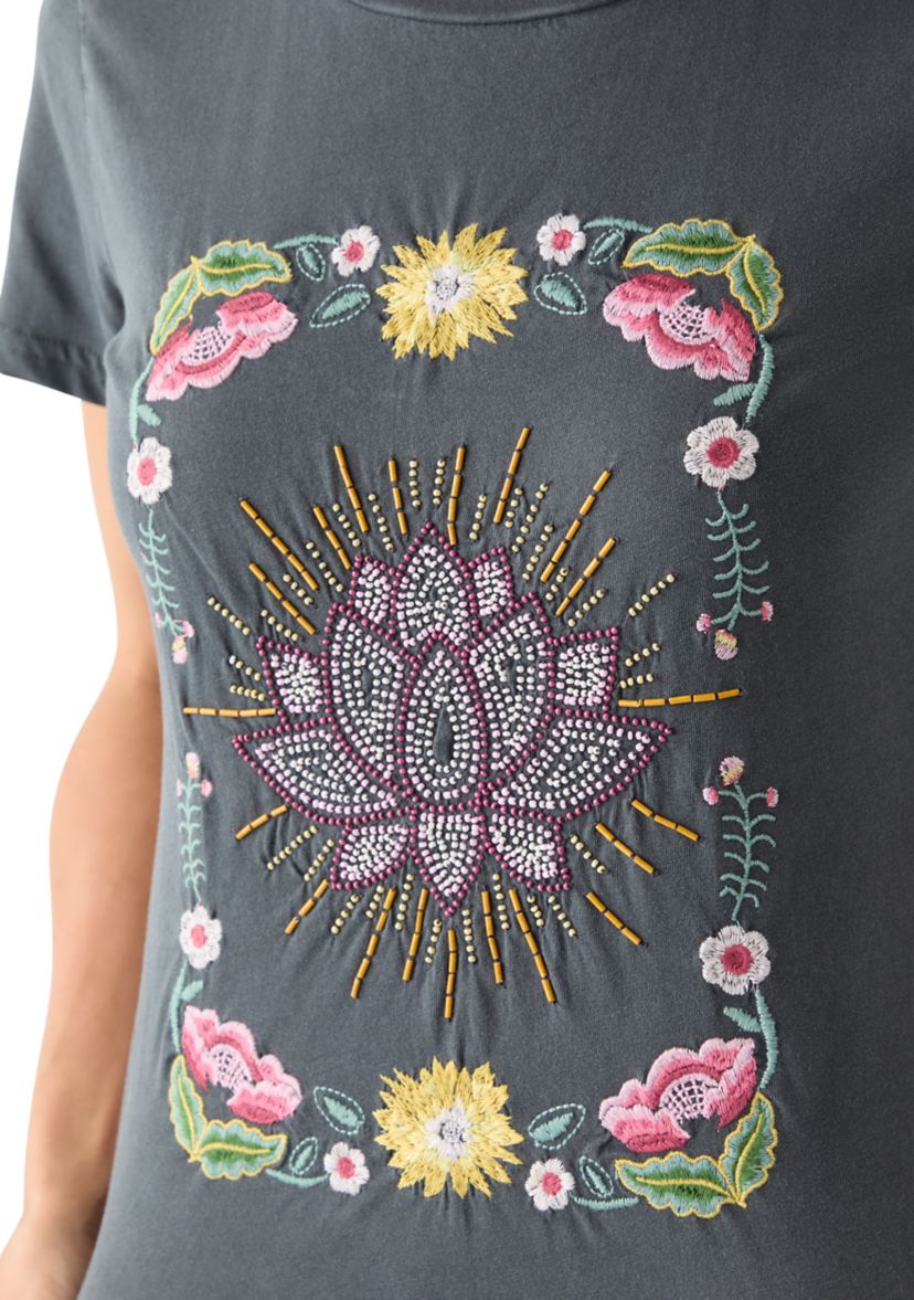 Womens Beaded Lotus Shirt