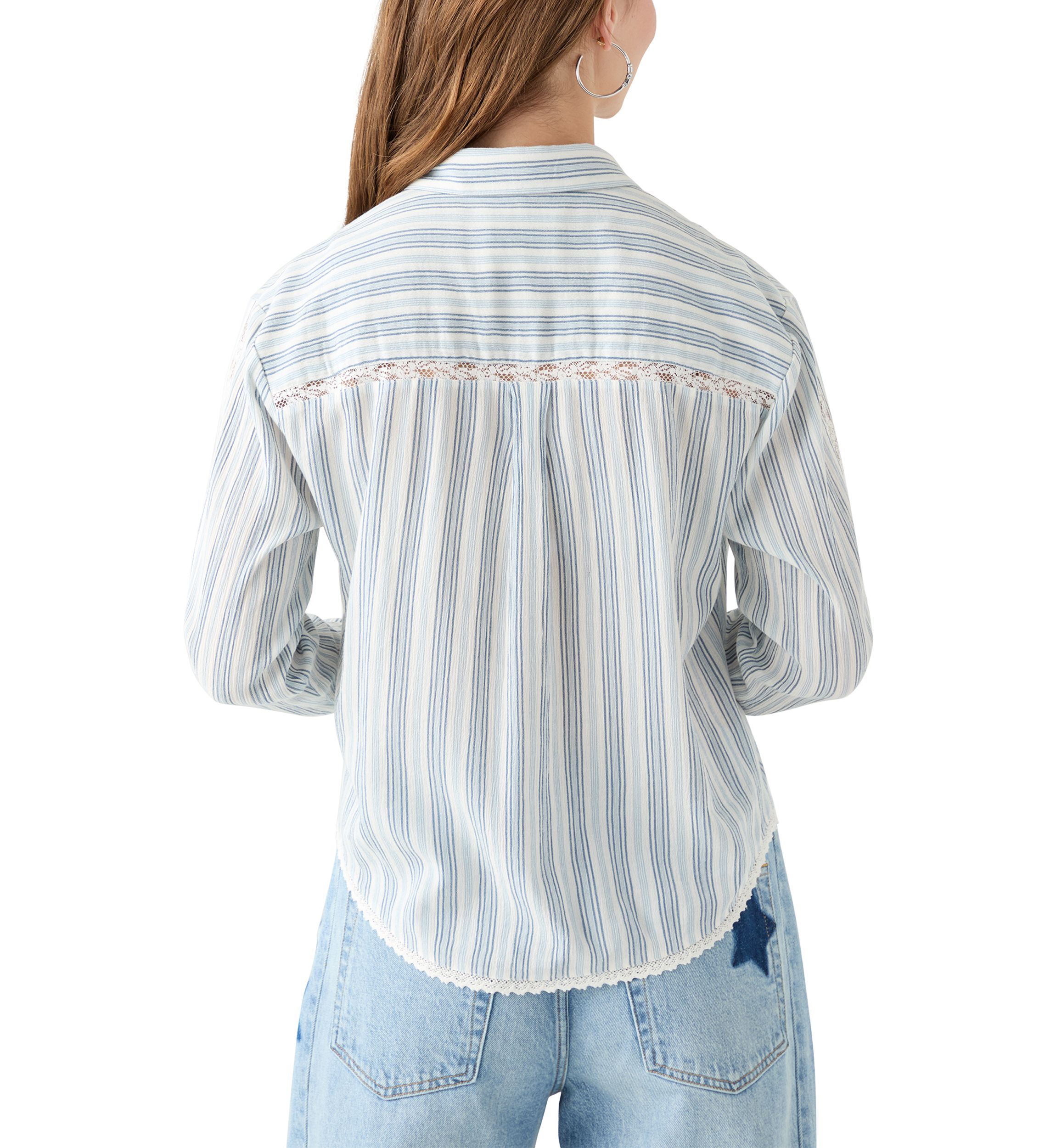 Lace Trimmed Collared Shirt