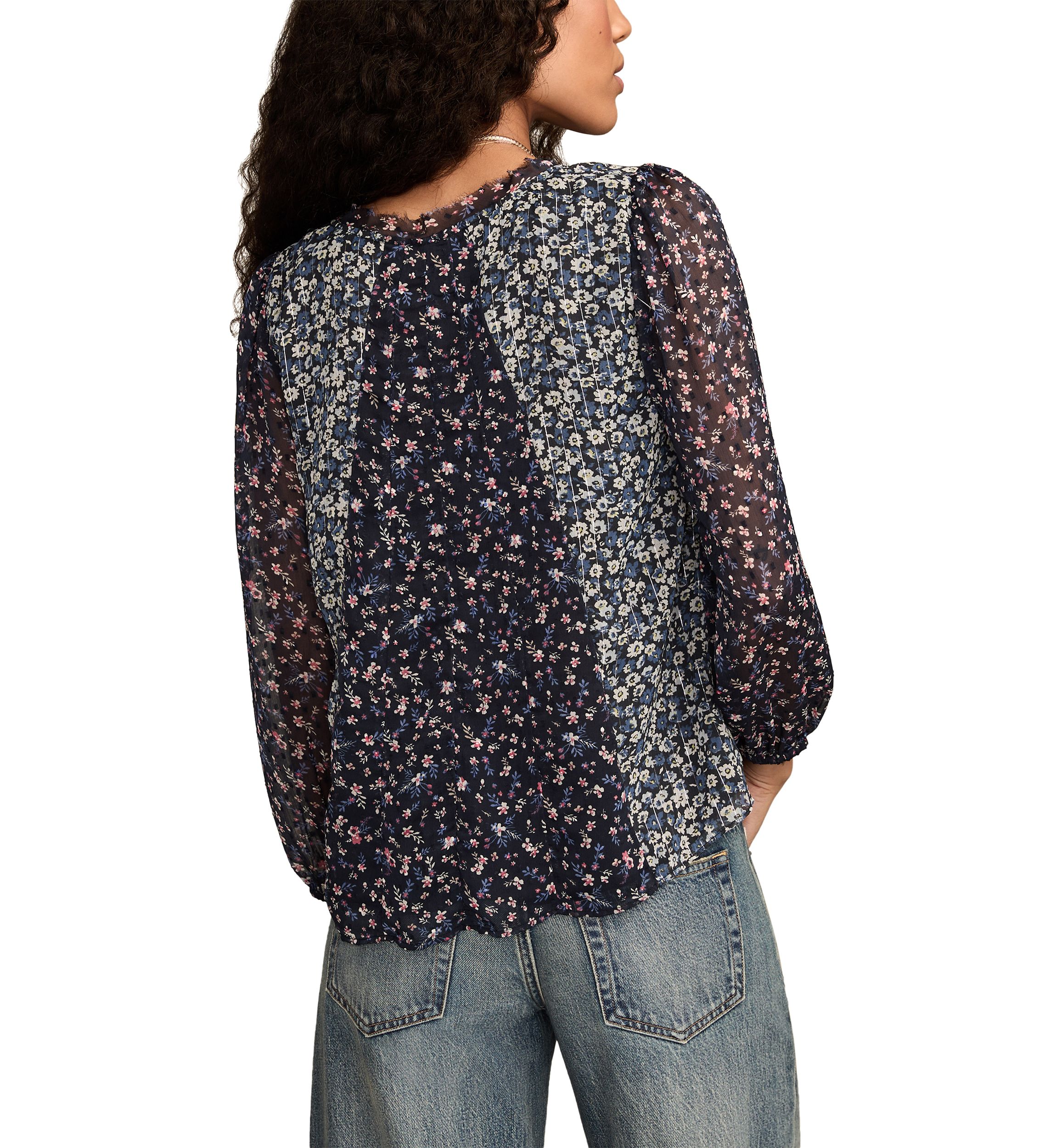Womens Printed Mix Swing Top