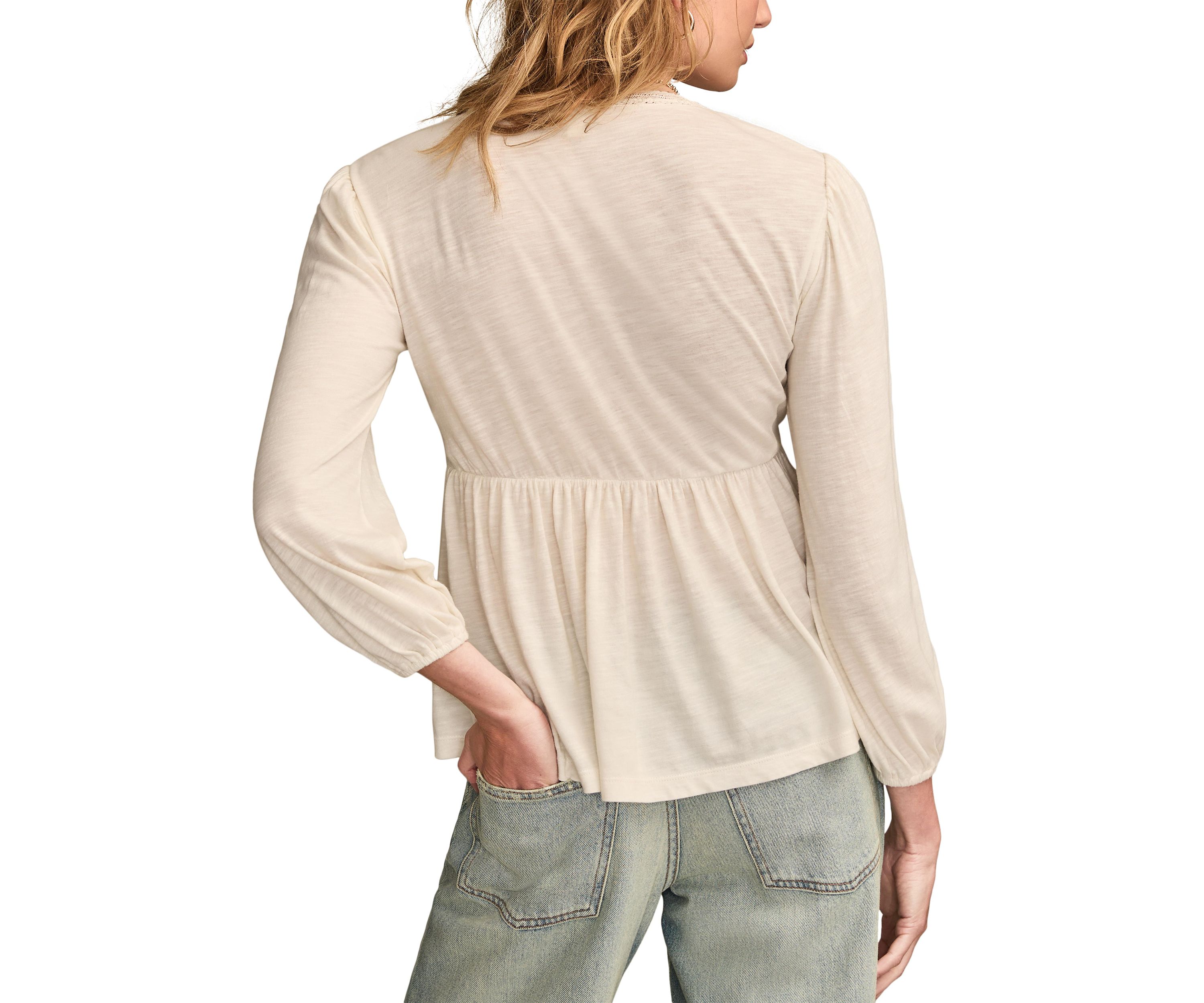 Womens Knit Babydoll Top