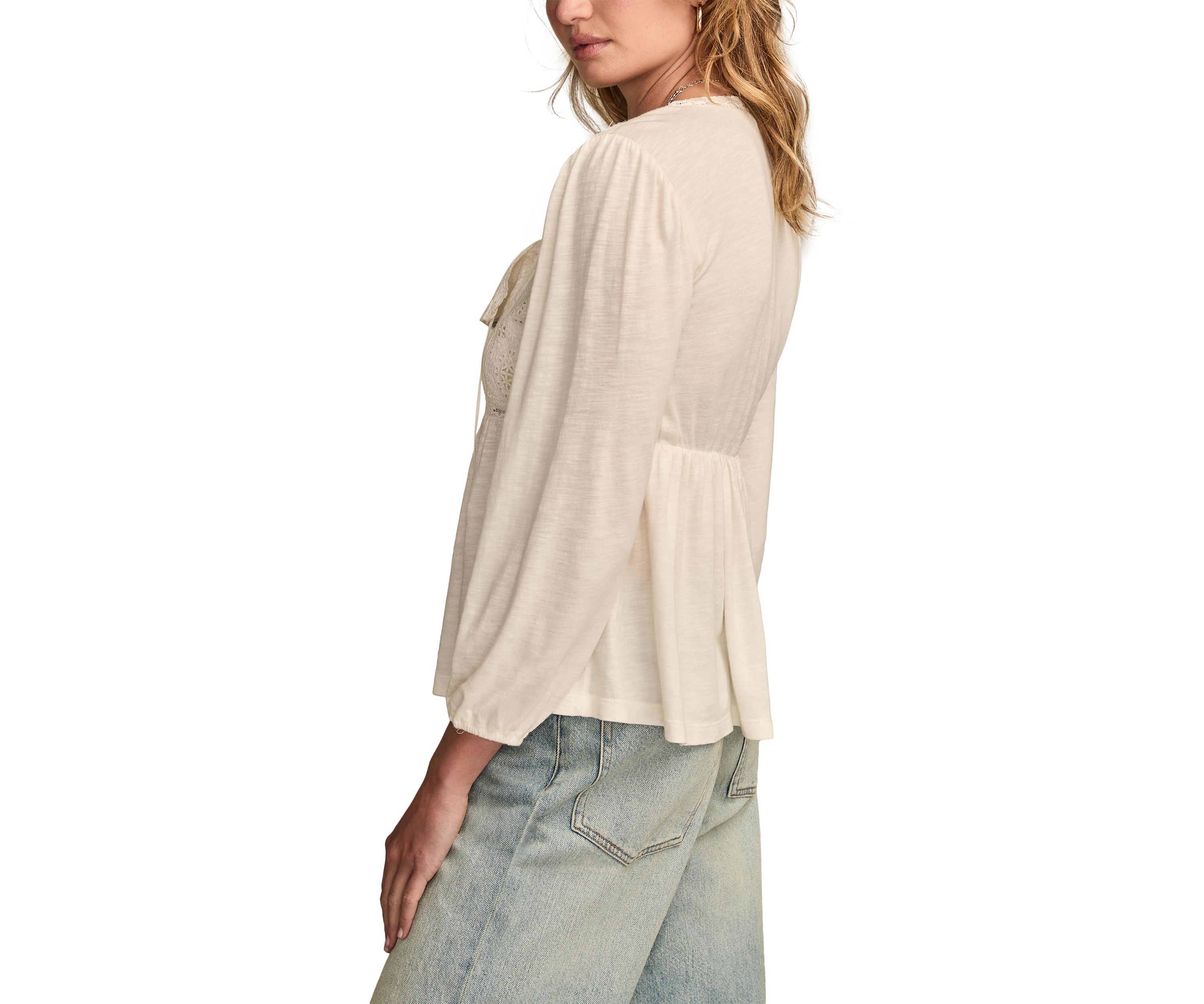 Womens Knit Babydoll Top