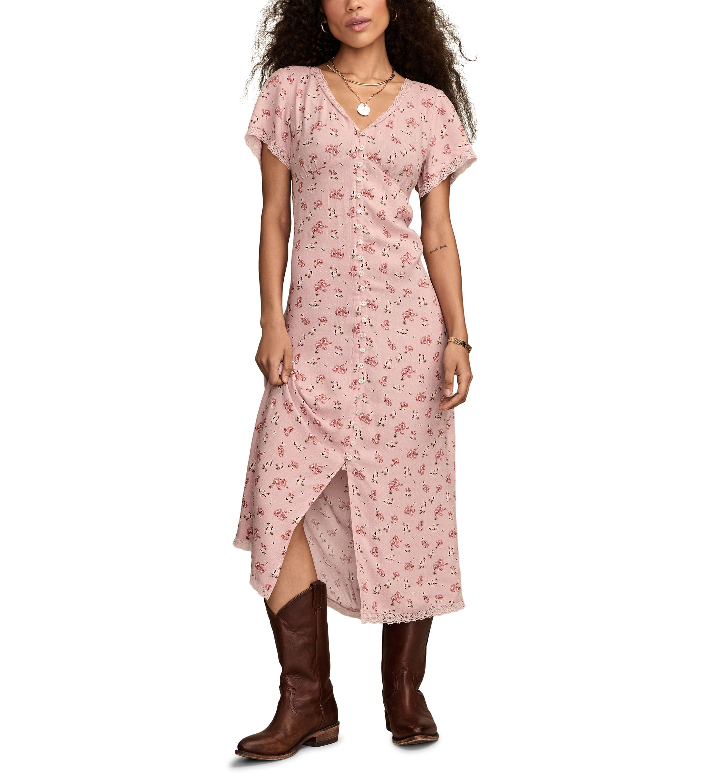 Womens Simone Floral Printed Midi Dress