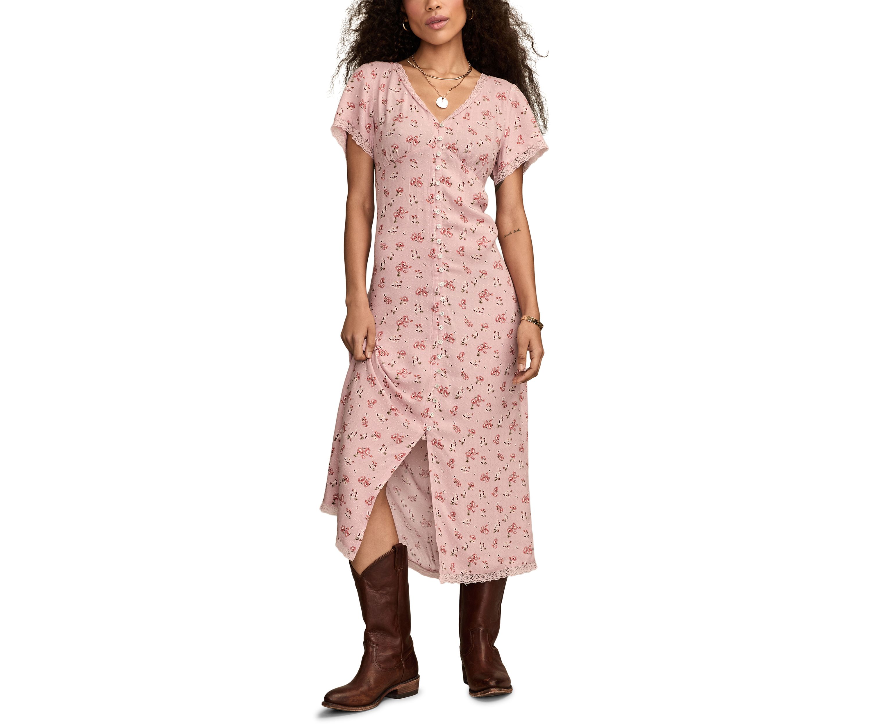 Womens Simone Floral Printed Midi Dress