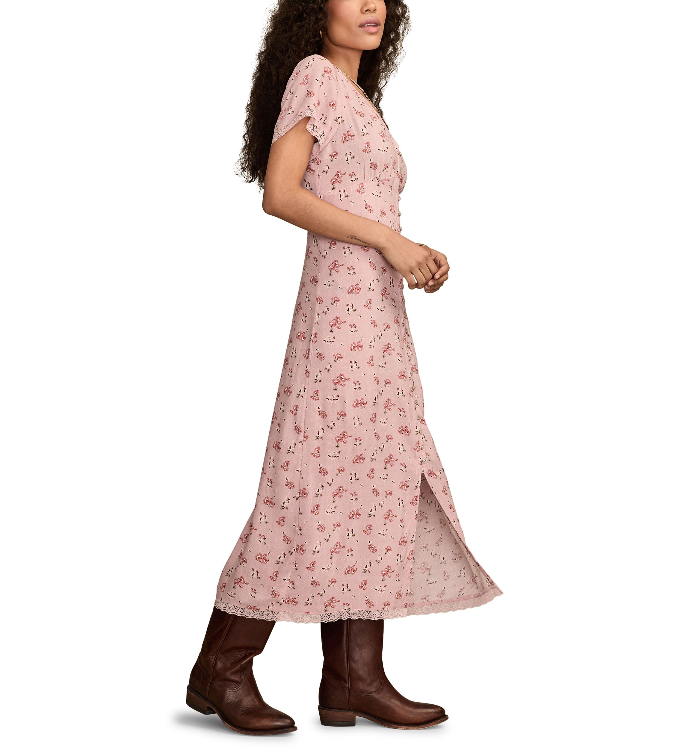 Womens Simone Floral Printed Midi Dress