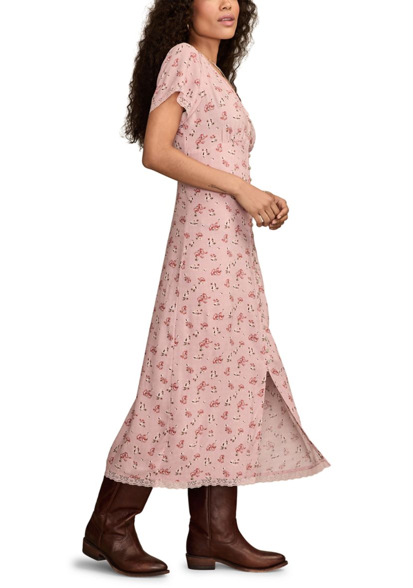 Womens Simone Floral Printed Midi Dress