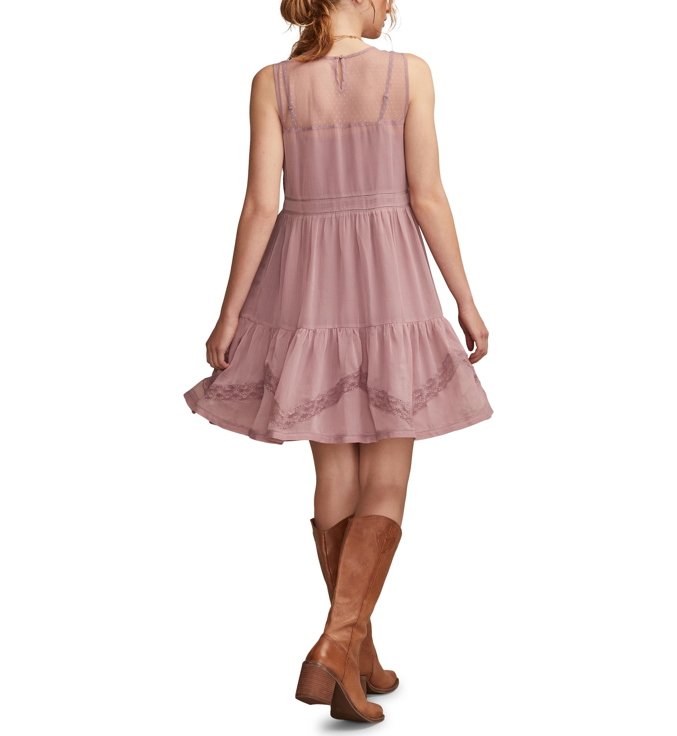 Womens Sleeveless Tiered Babydoll Dress