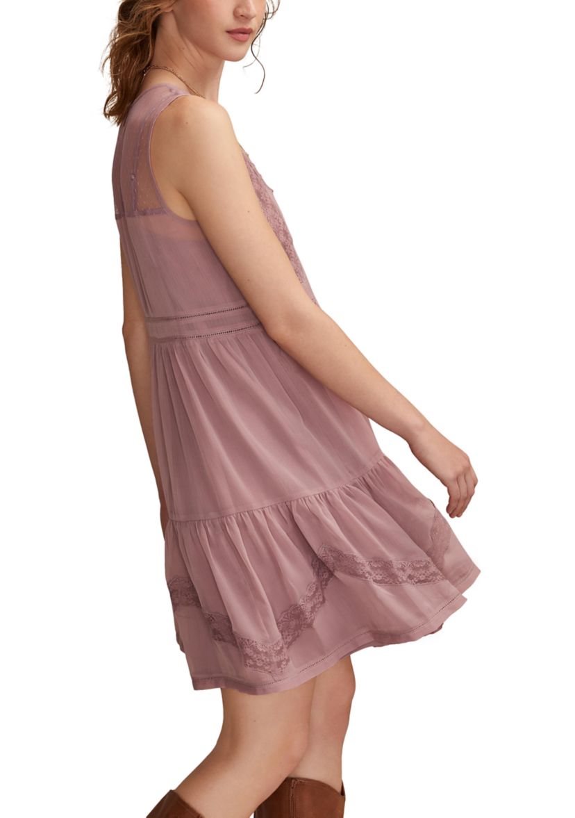 Womens Sleeveless Tiered Babydoll Dress