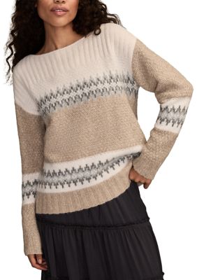 Lucky Brand Women's Fairisle Crew Neck Sweater