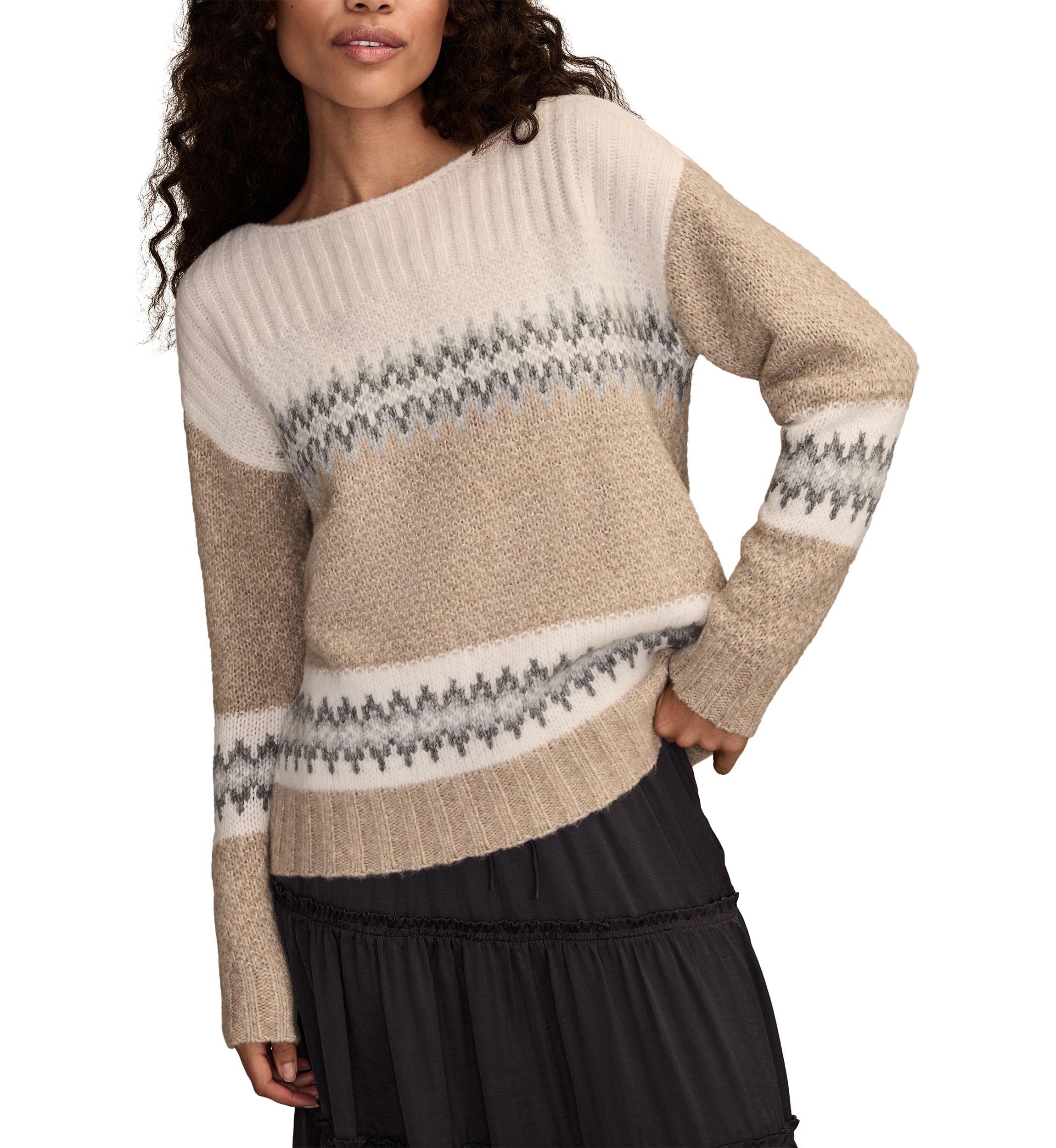 Womens Fairisle Crew Neck Sweater
