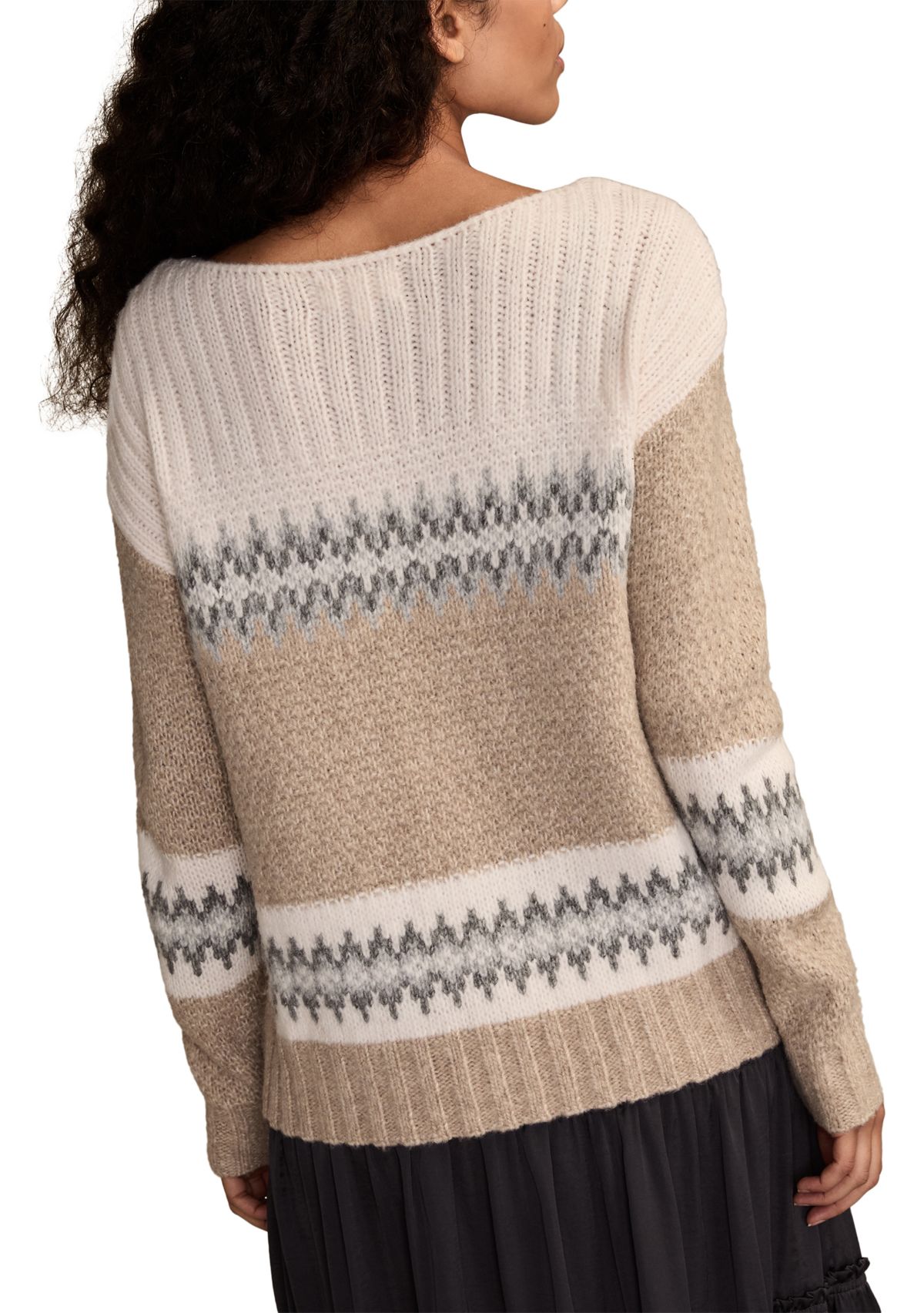 Womens Fairisle Crew Neck Sweater