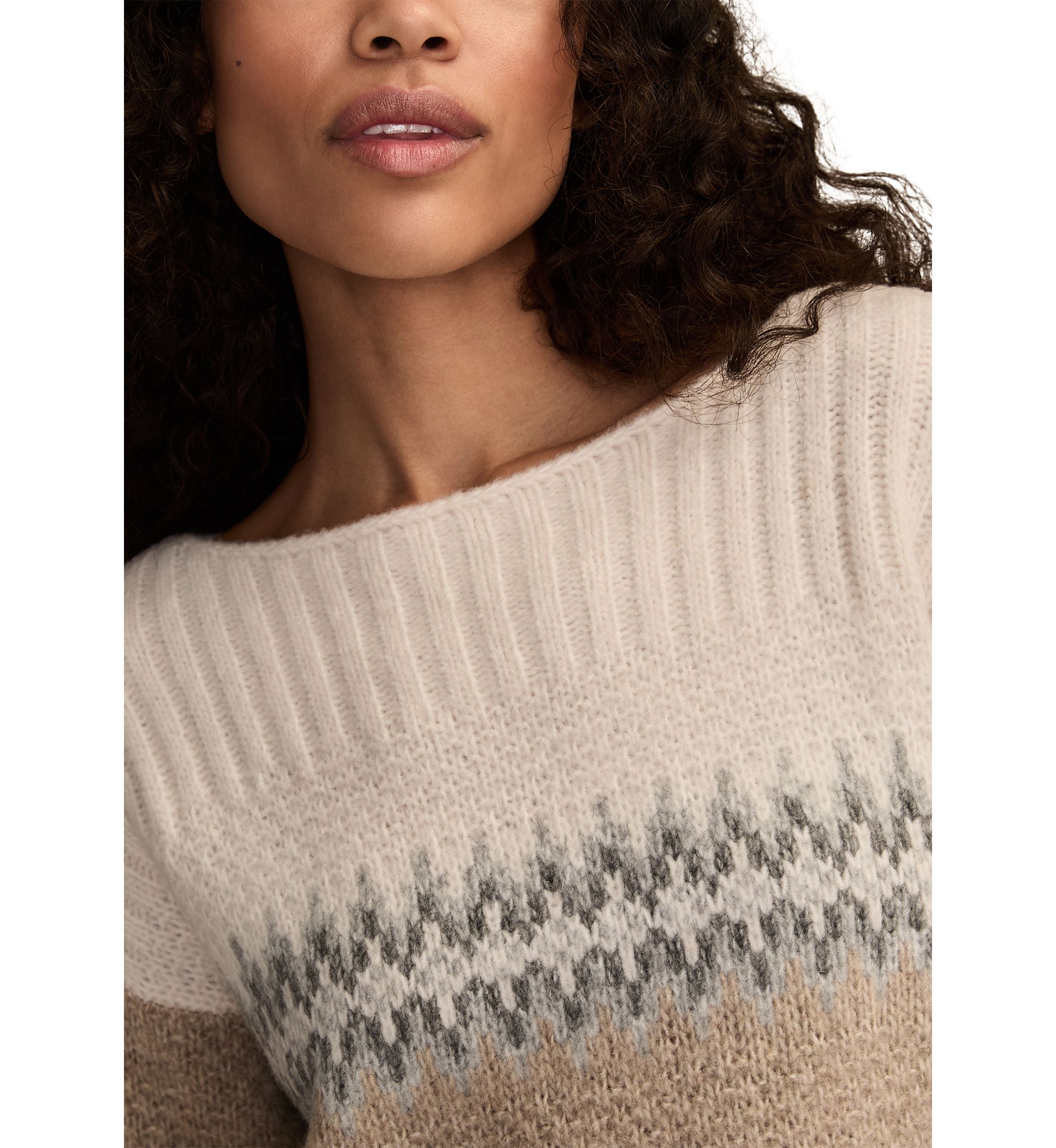 Womens Fairisle Crew Neck Sweater