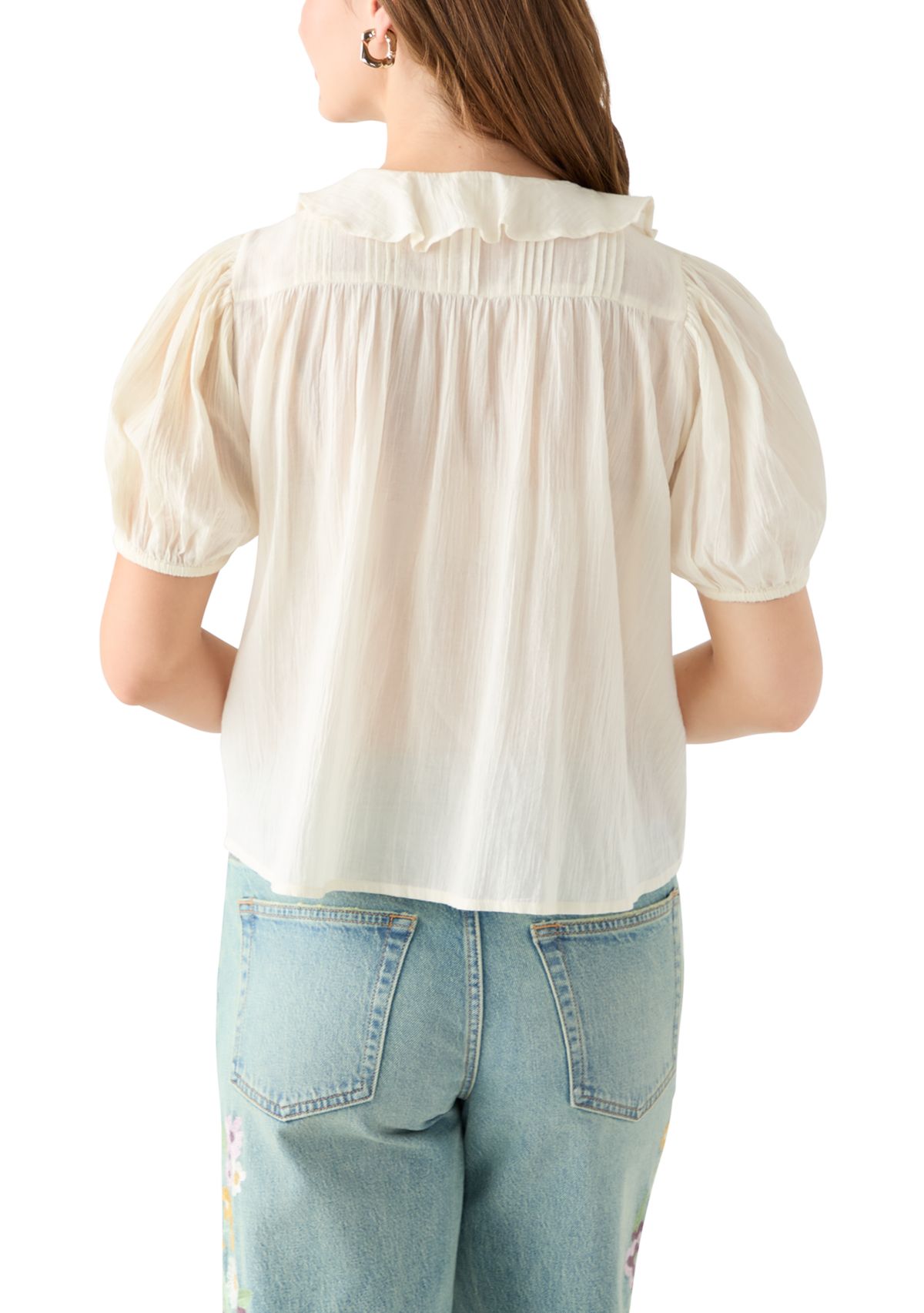 Ruffle Pintuck Blouse