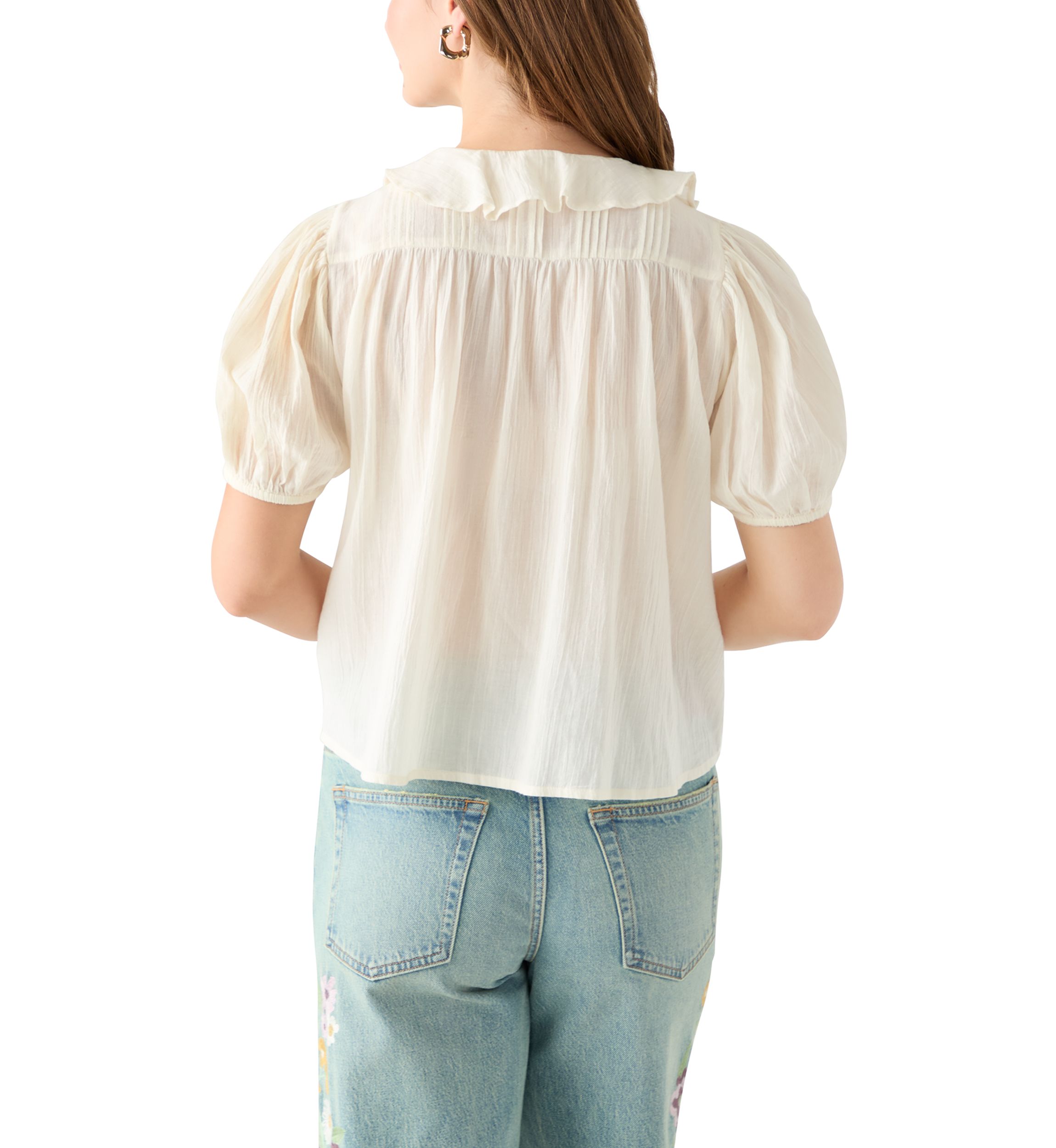 Ruffle Pintuck Blouse