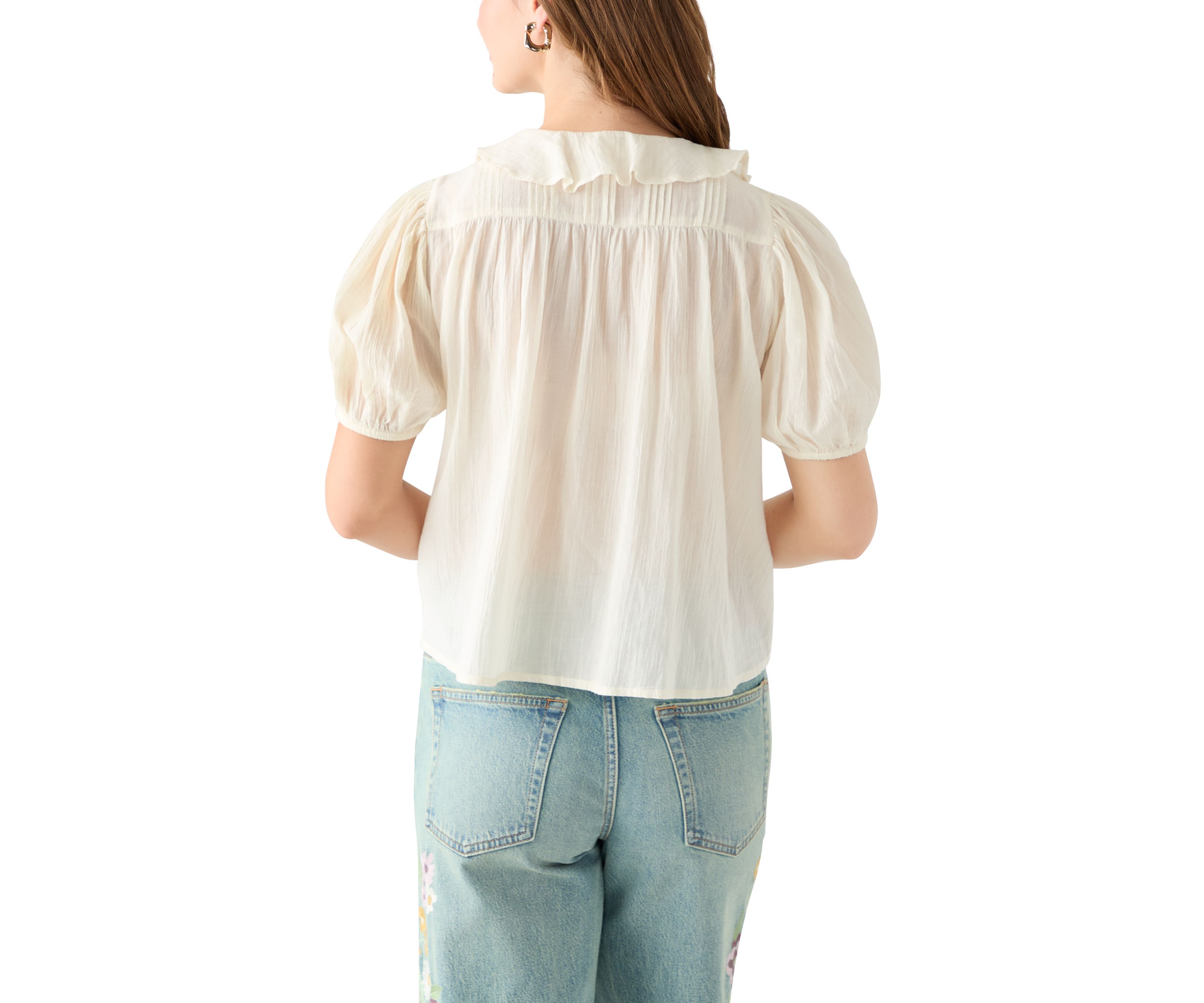 Ruffle Pintuck Blouse