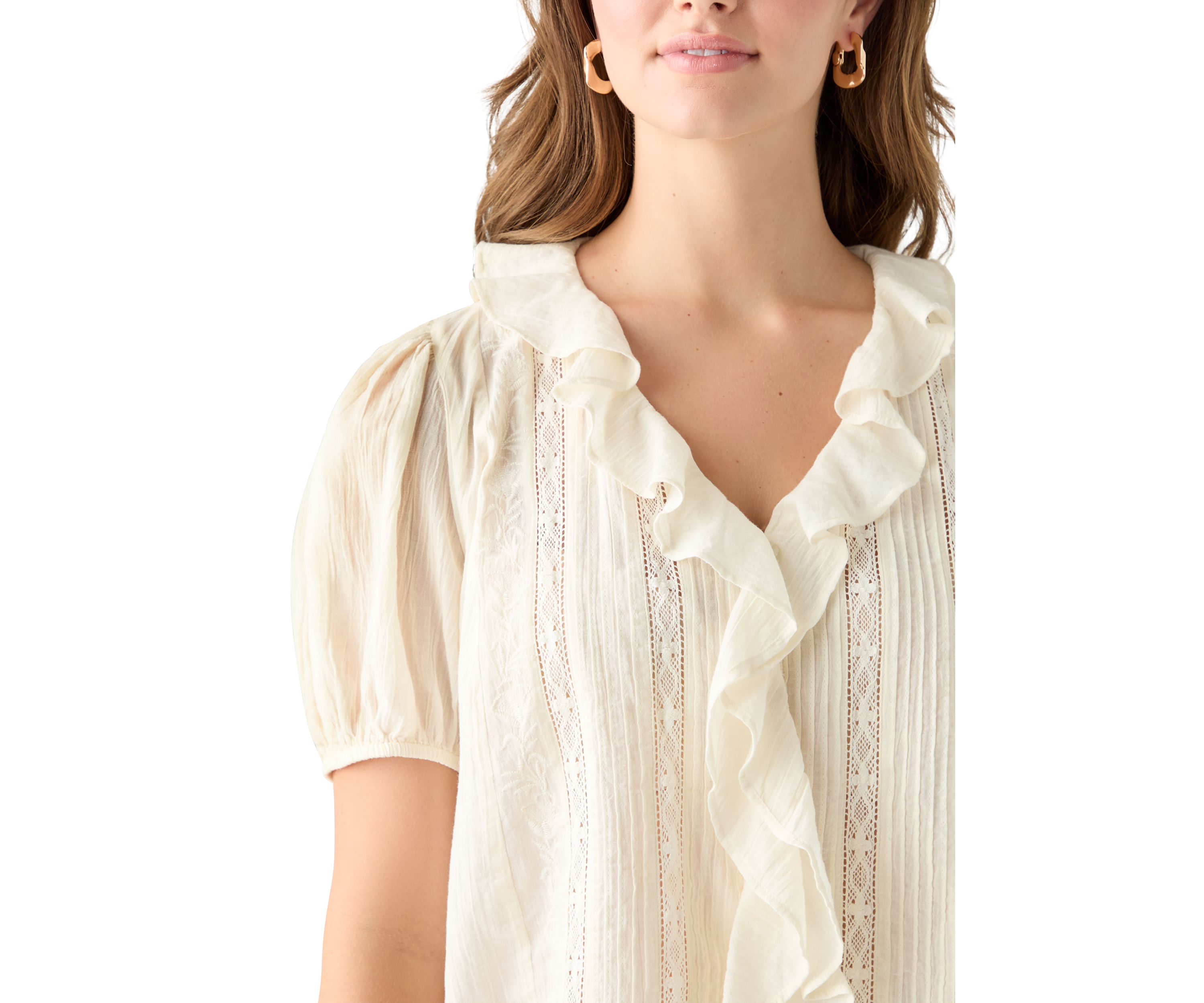 Ruffle Pintuck Blouse