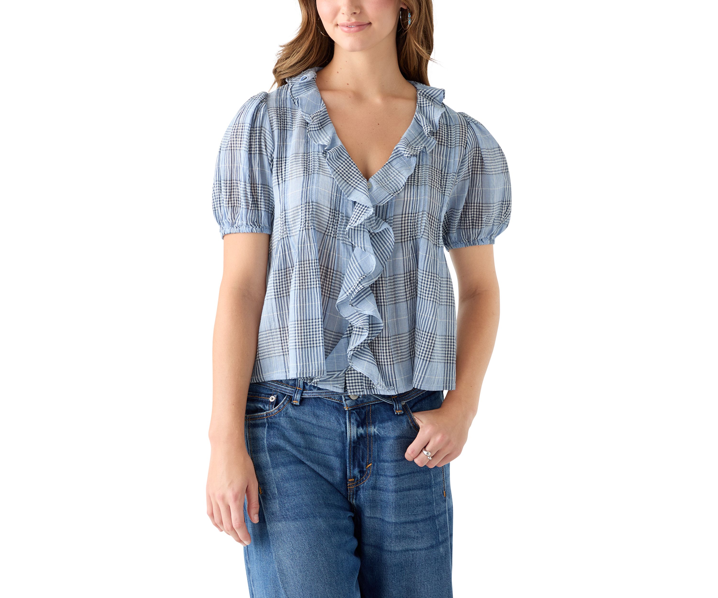 Ruffle Pintuck Blouse