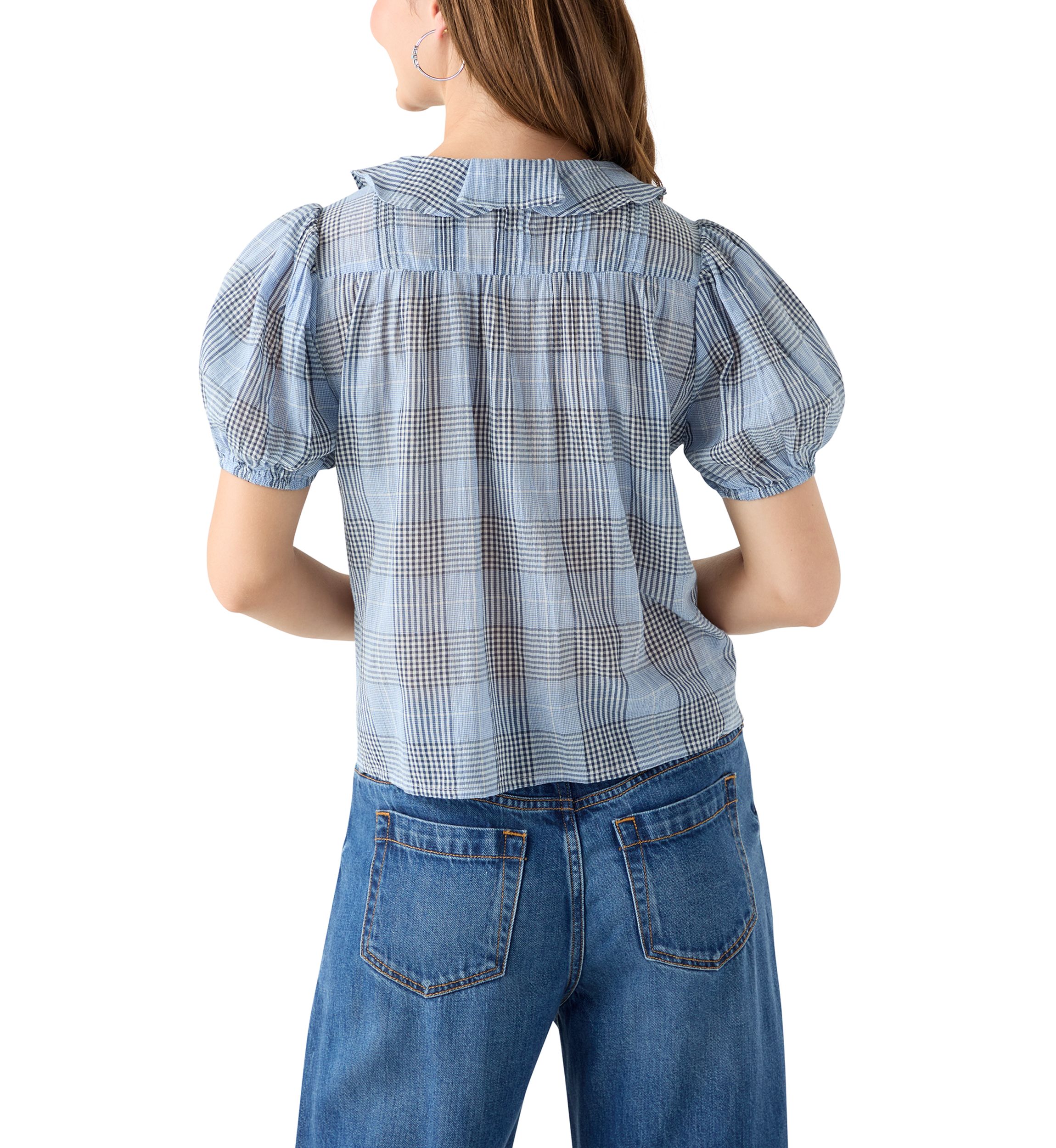 Ruffle Pintuck Blouse