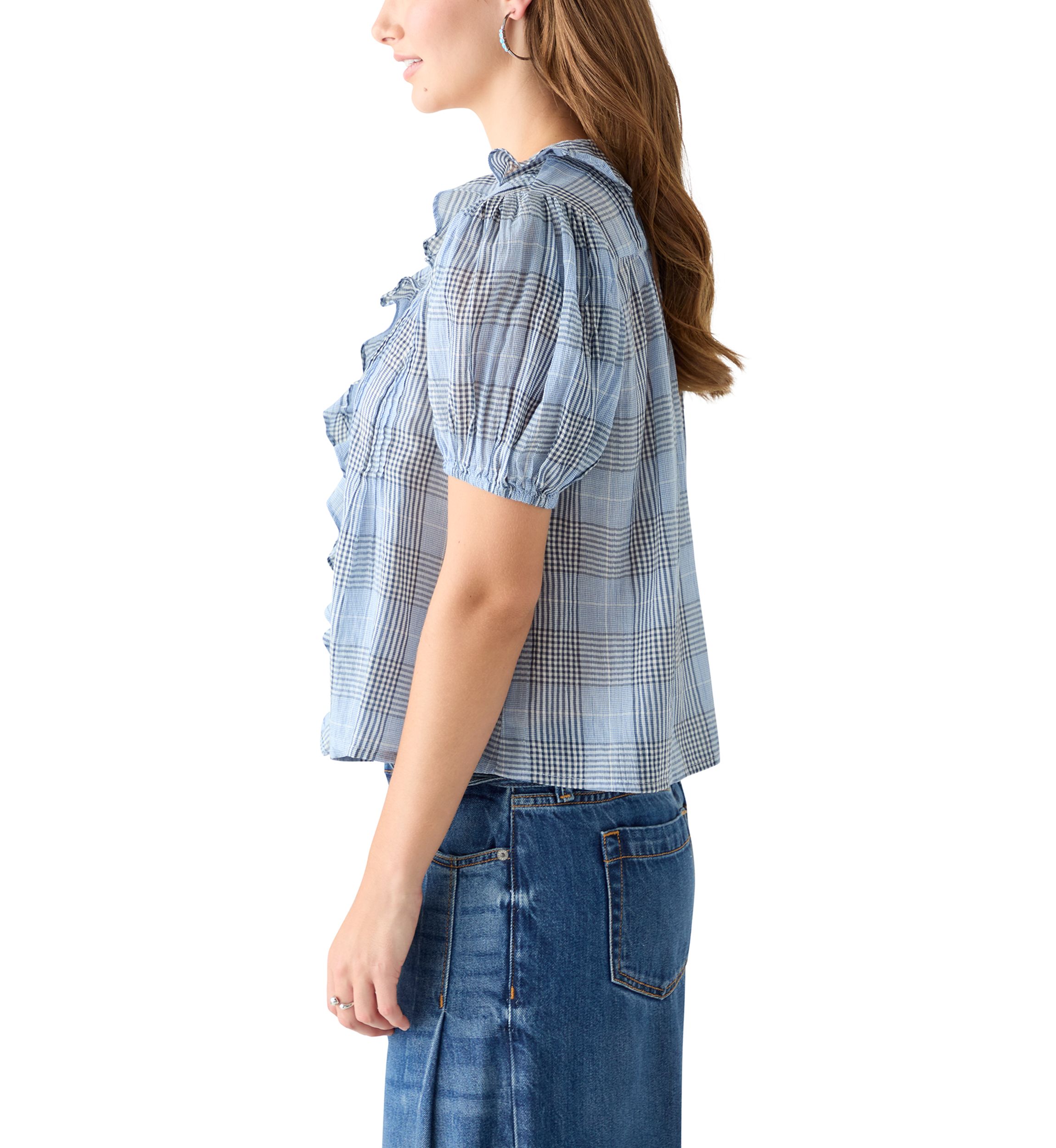 Ruffle Pintuck Blouse