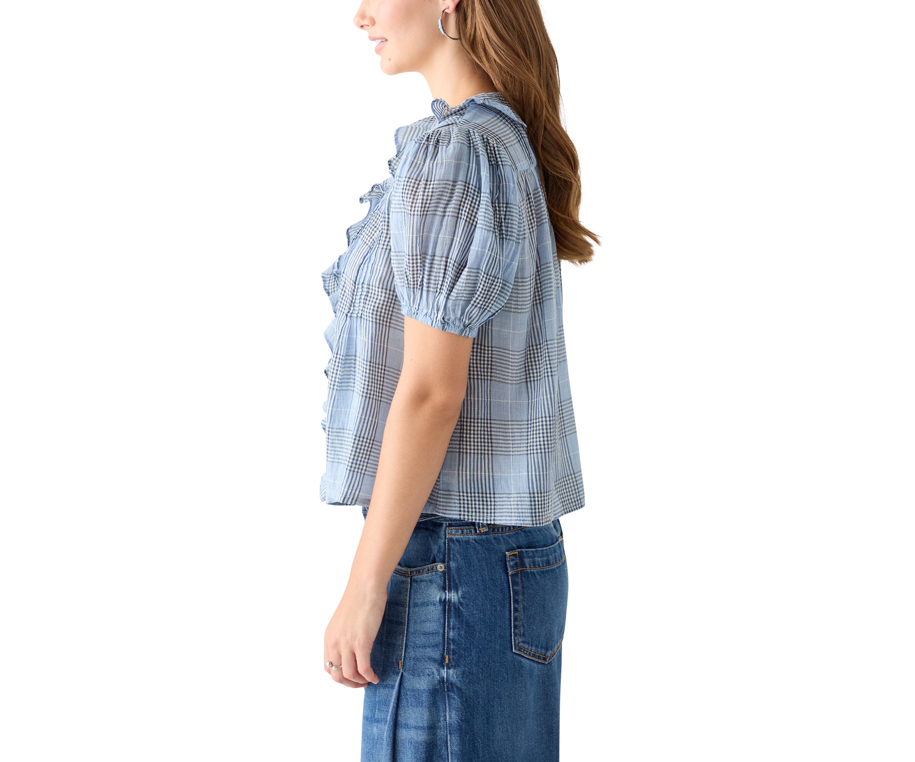 Ruffle Pintuck Blouse