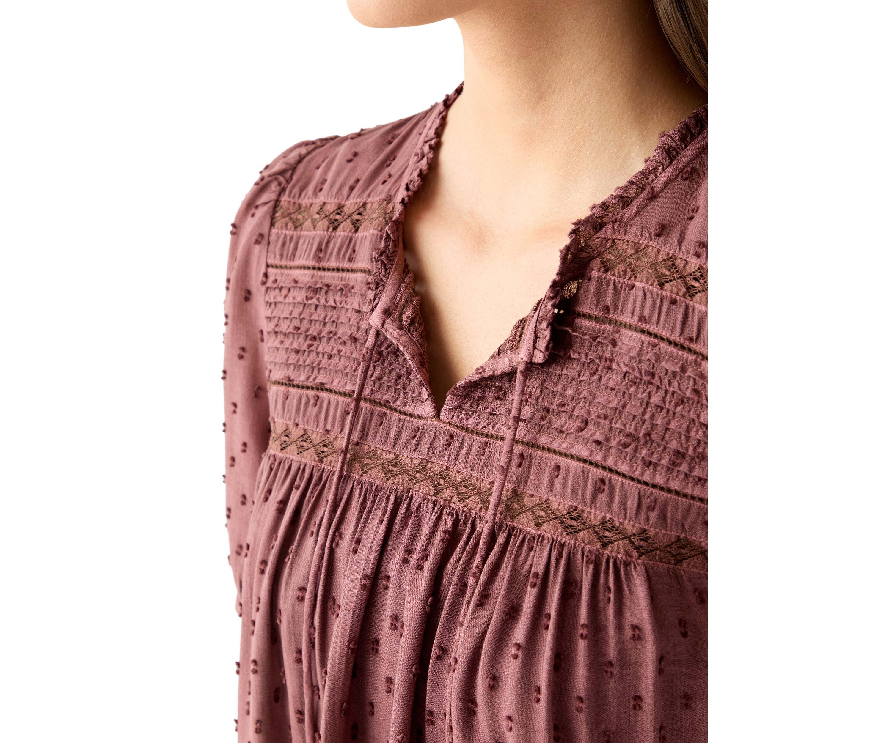 Womens Short Sleeve Clipdot Blouse 