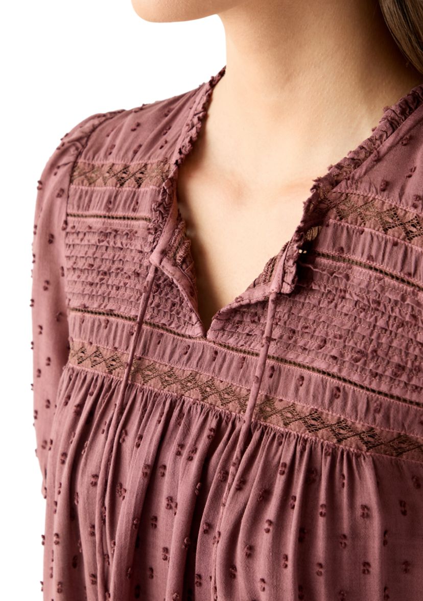 Womens Short Sleeve Clipdot Blouse 