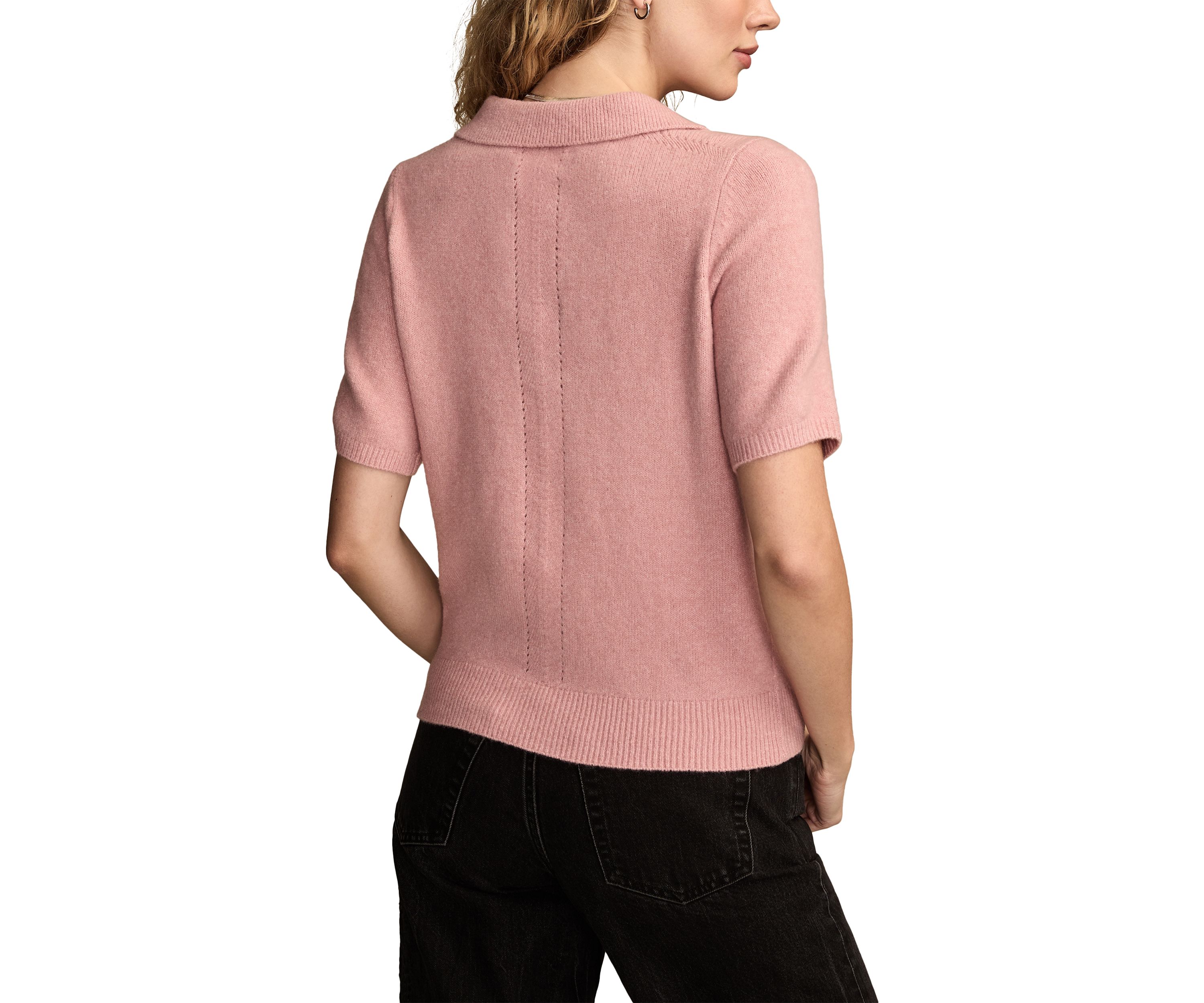 Womens Collared Sweater Knit T-Shirt