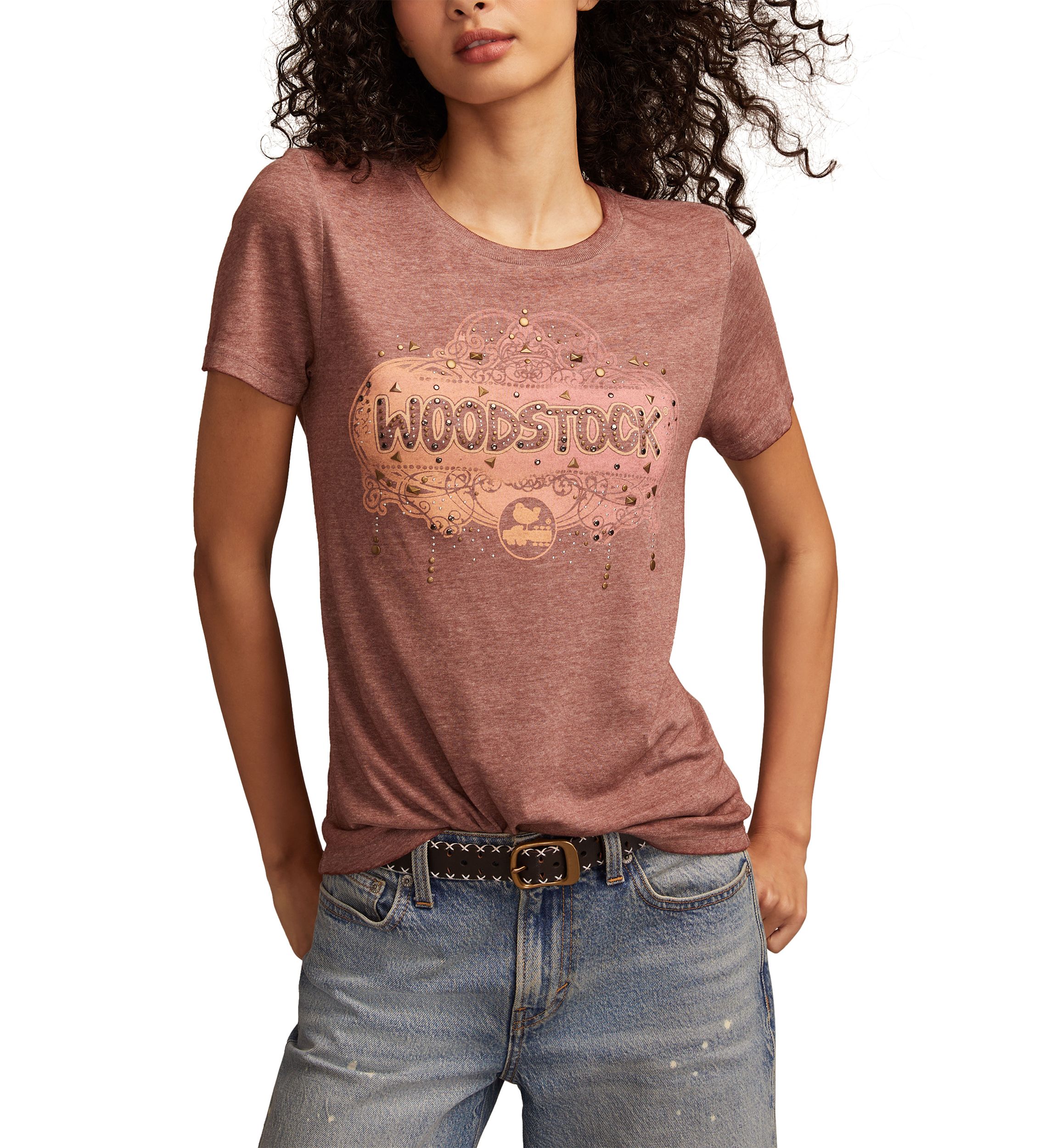 Womens Woodstock Graphic Crew Neck T-Shirt
