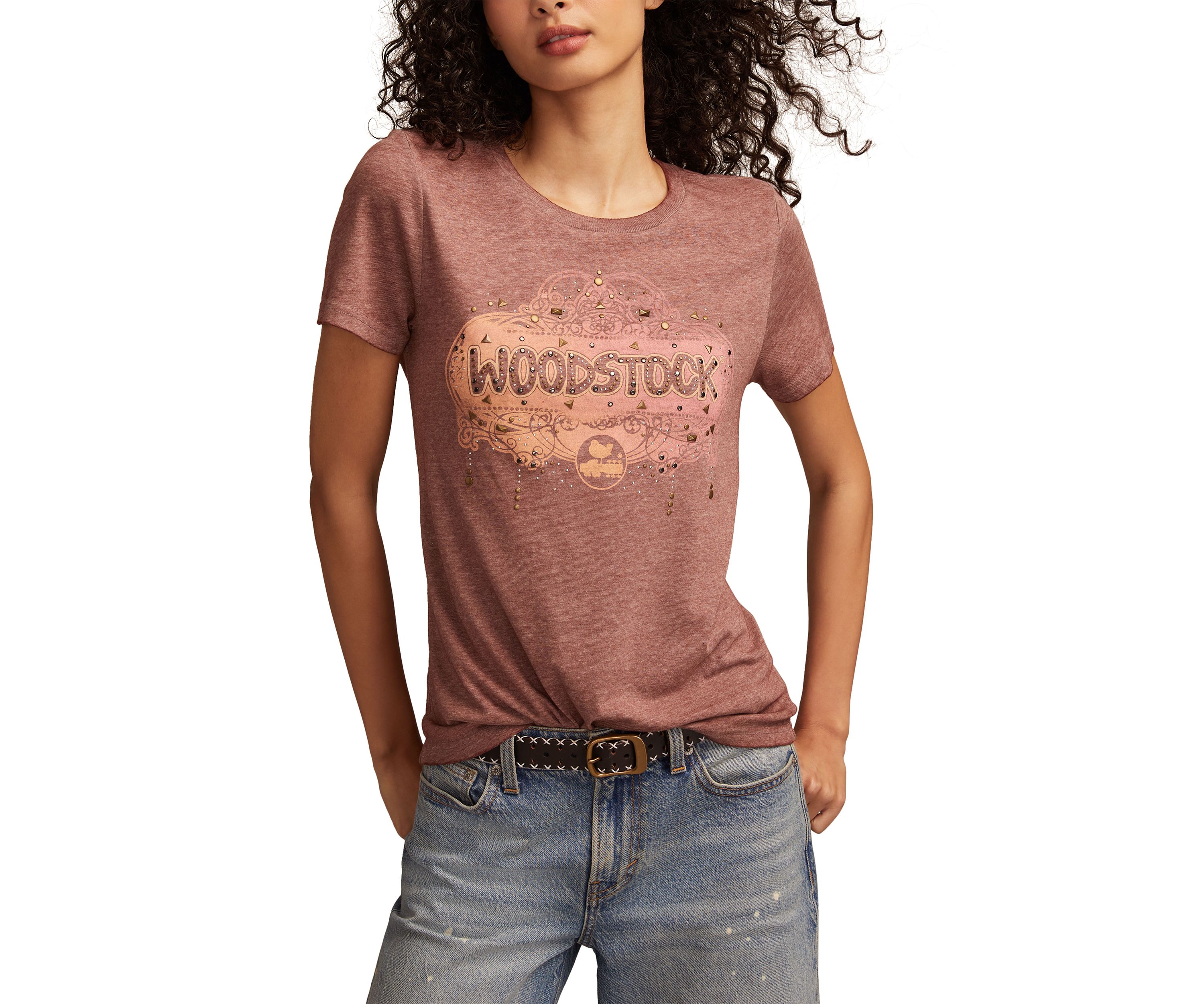 Womens Woodstock Graphic Crew Neck T-Shirt