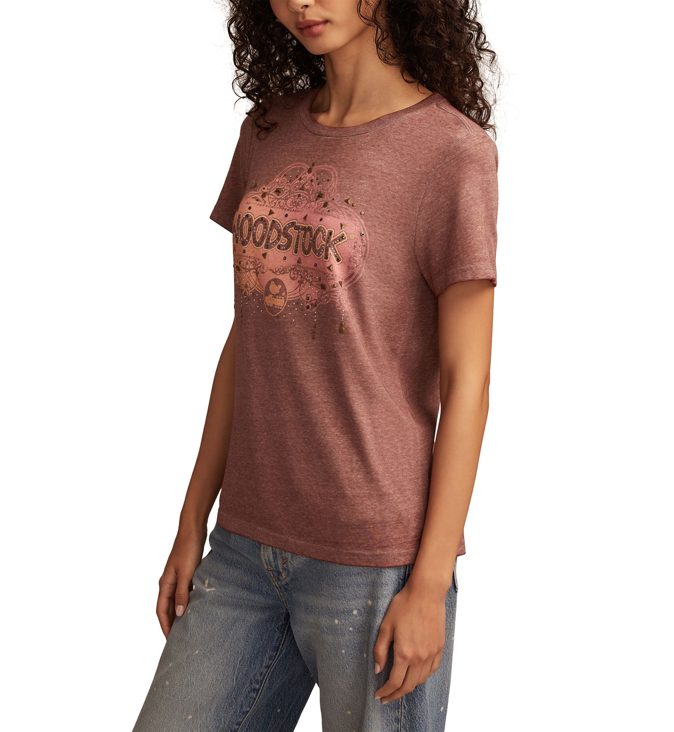Womens Woodstock Graphic Crew Neck T-Shirt