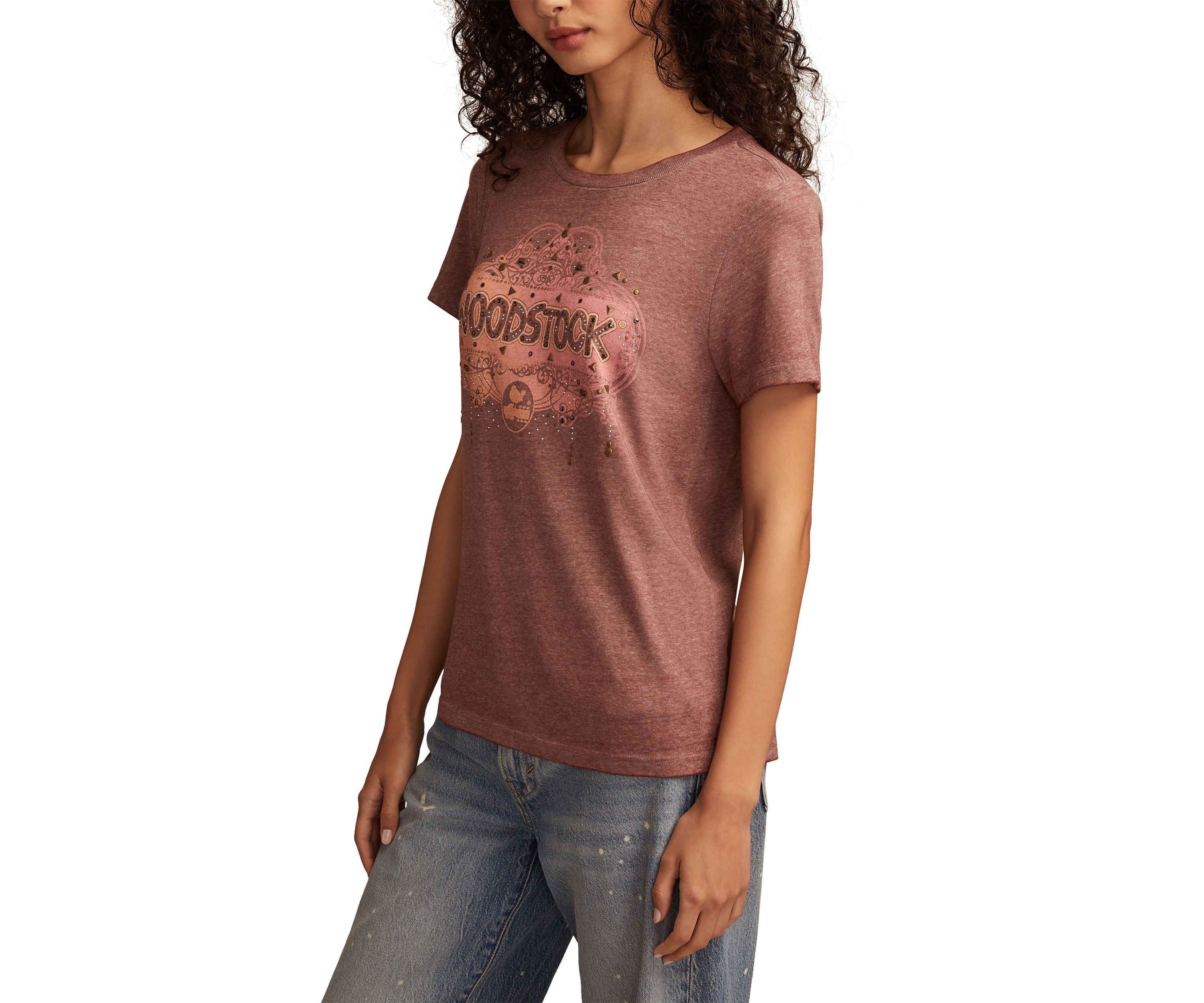 Womens Woodstock Graphic Crew Neck T-Shirt