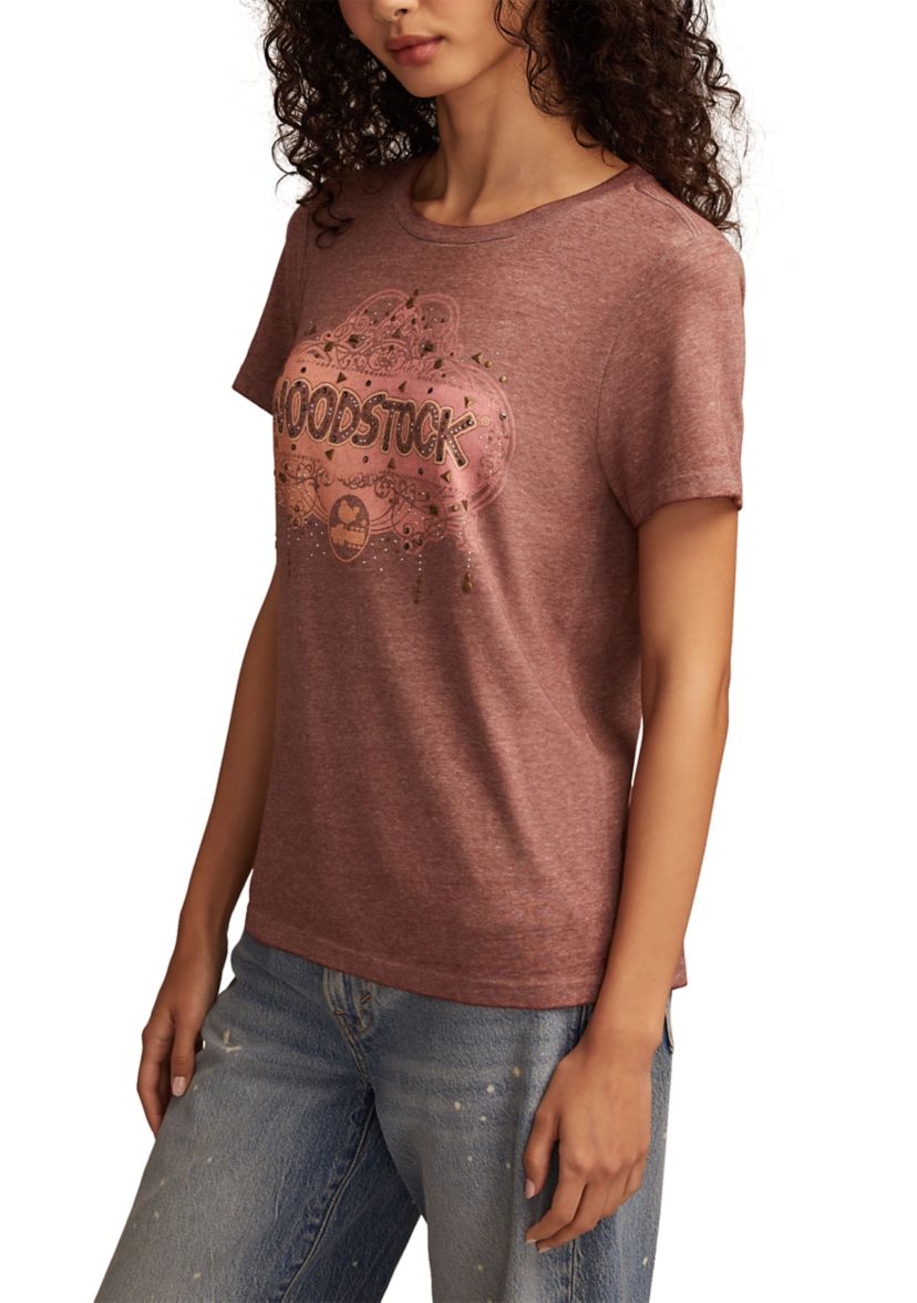 Womens Woodstock Graphic Crew Neck T-Shirt