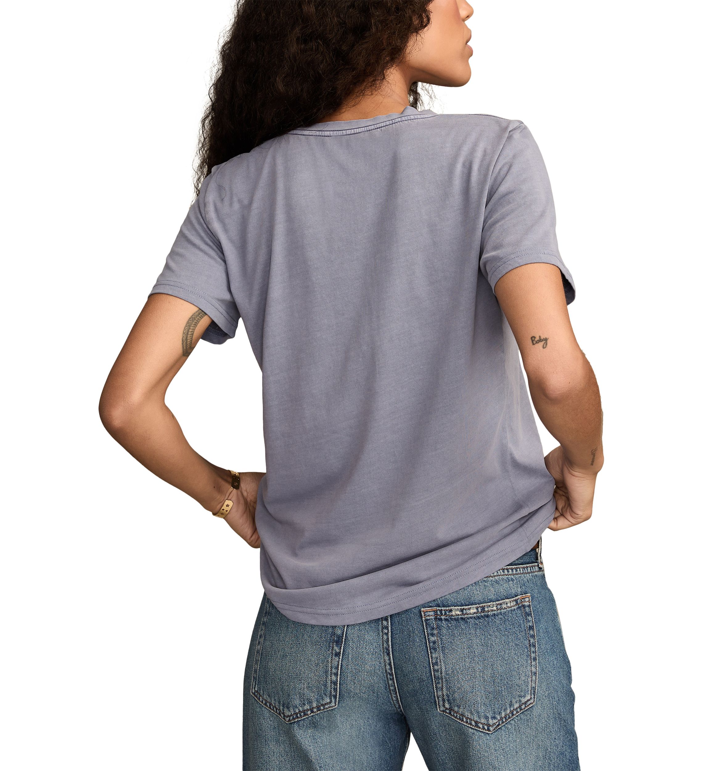 Womens Guitar Hamsa Graphic Crew Neck T-Shirt