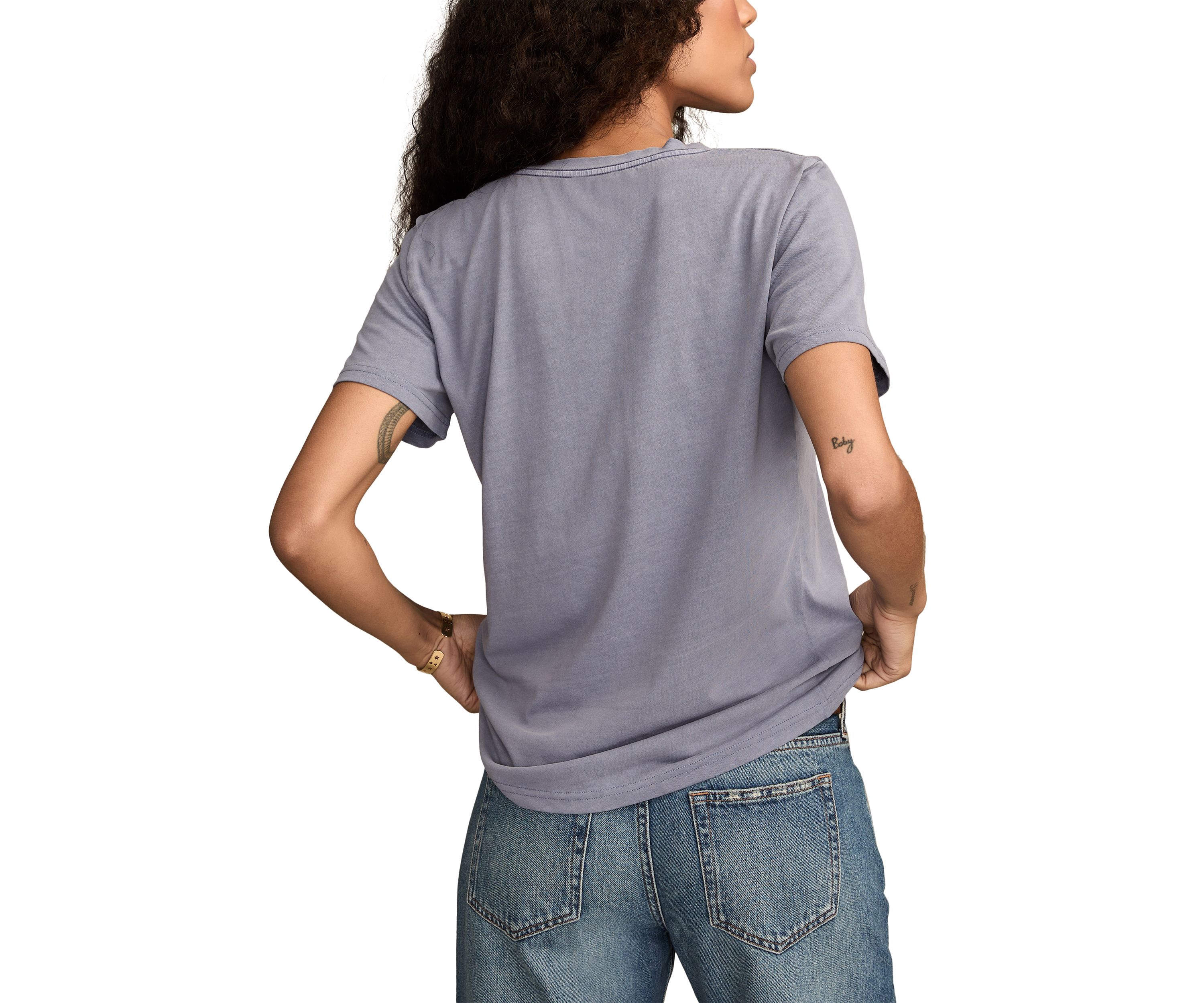 Womens Guitar Hamsa Graphic Crew Neck T-Shirt
