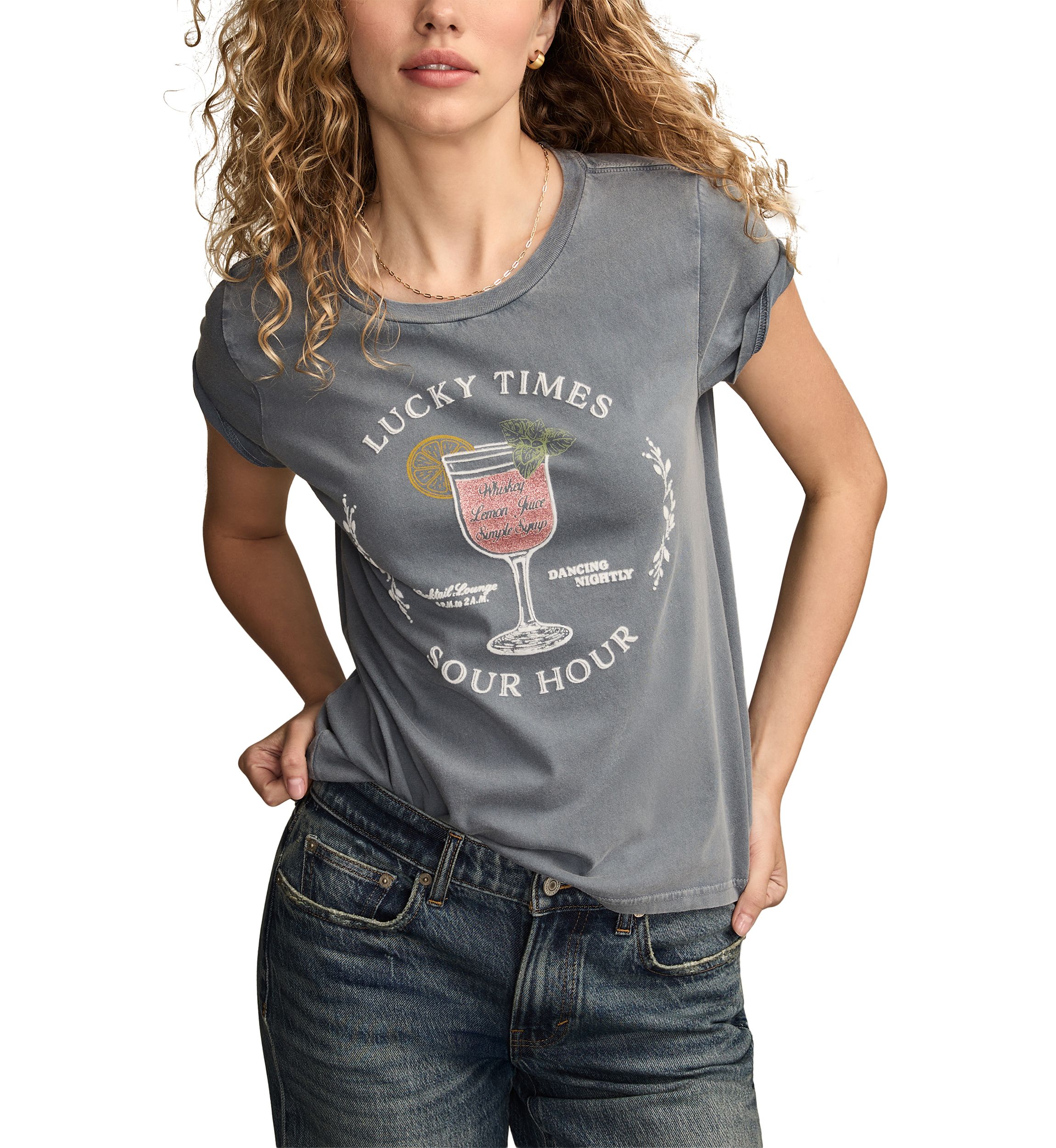 Womens Sour Hour Graphic Crew Neck T-Shirt