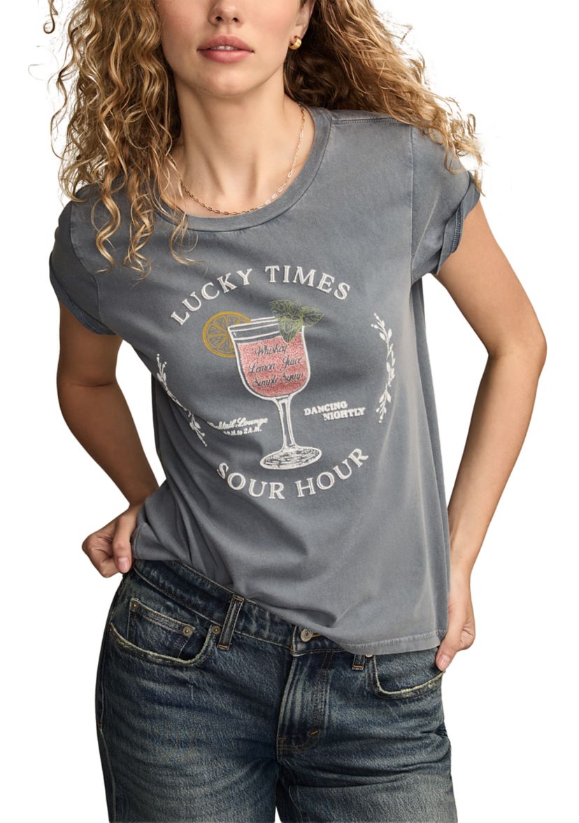 Womens Sour Hour Graphic Crew Neck T-Shirt