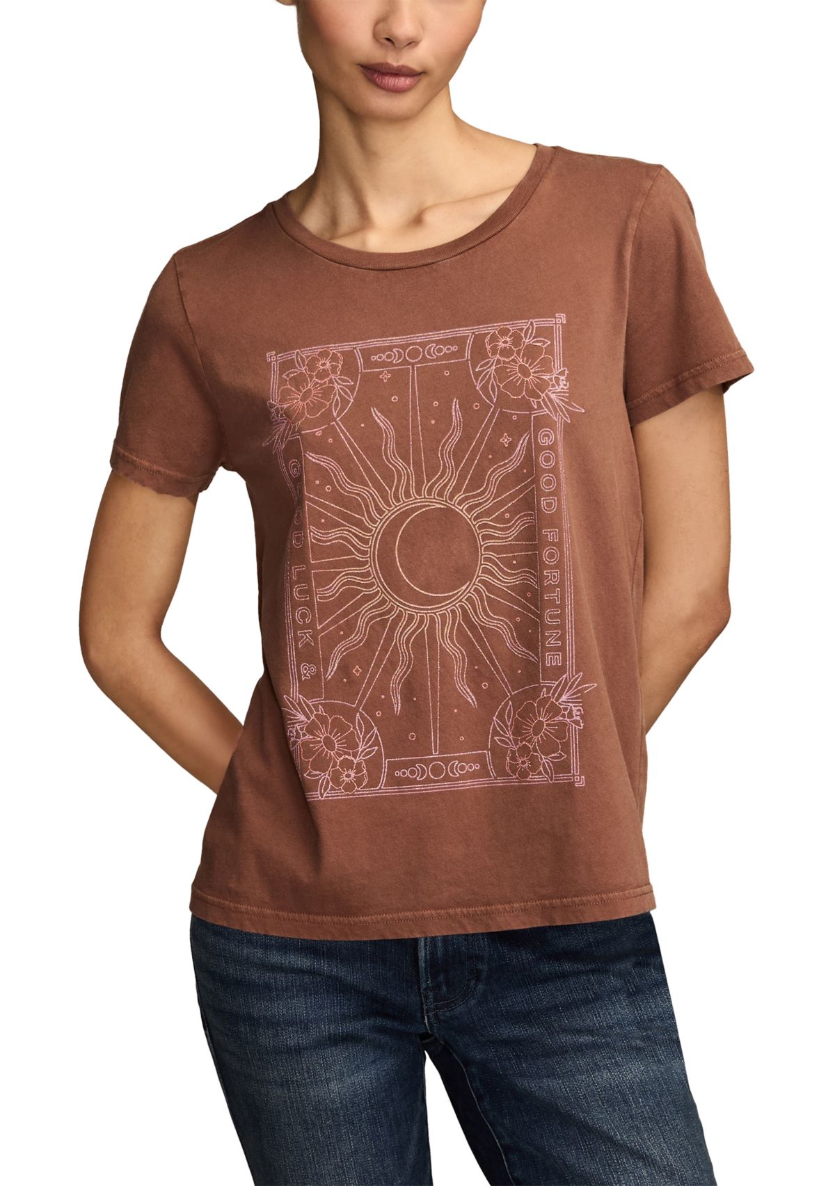 Womens Fortune Sun Graphic T-Shirt