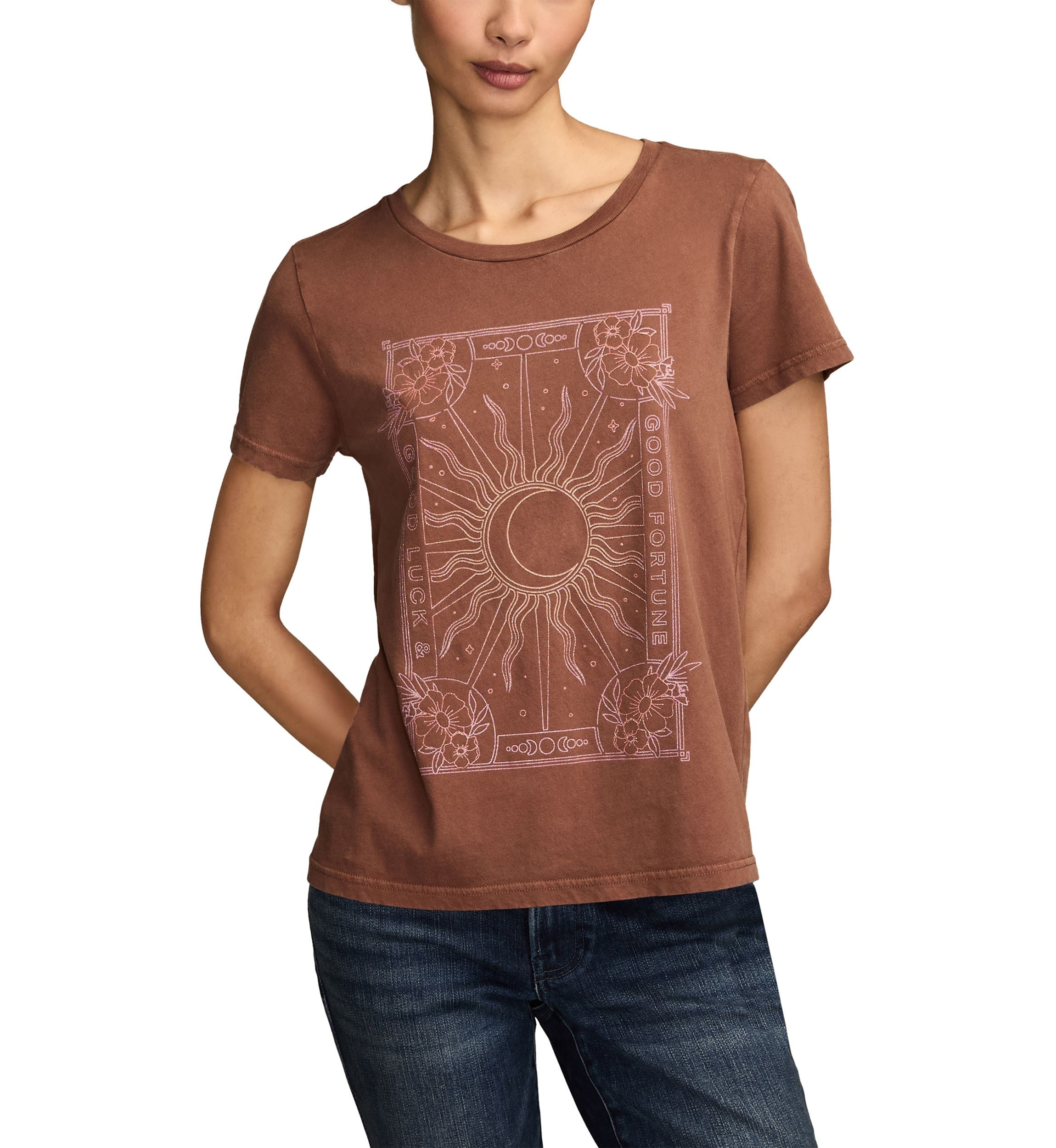 Womens Fortune Sun Graphic T-Shirt