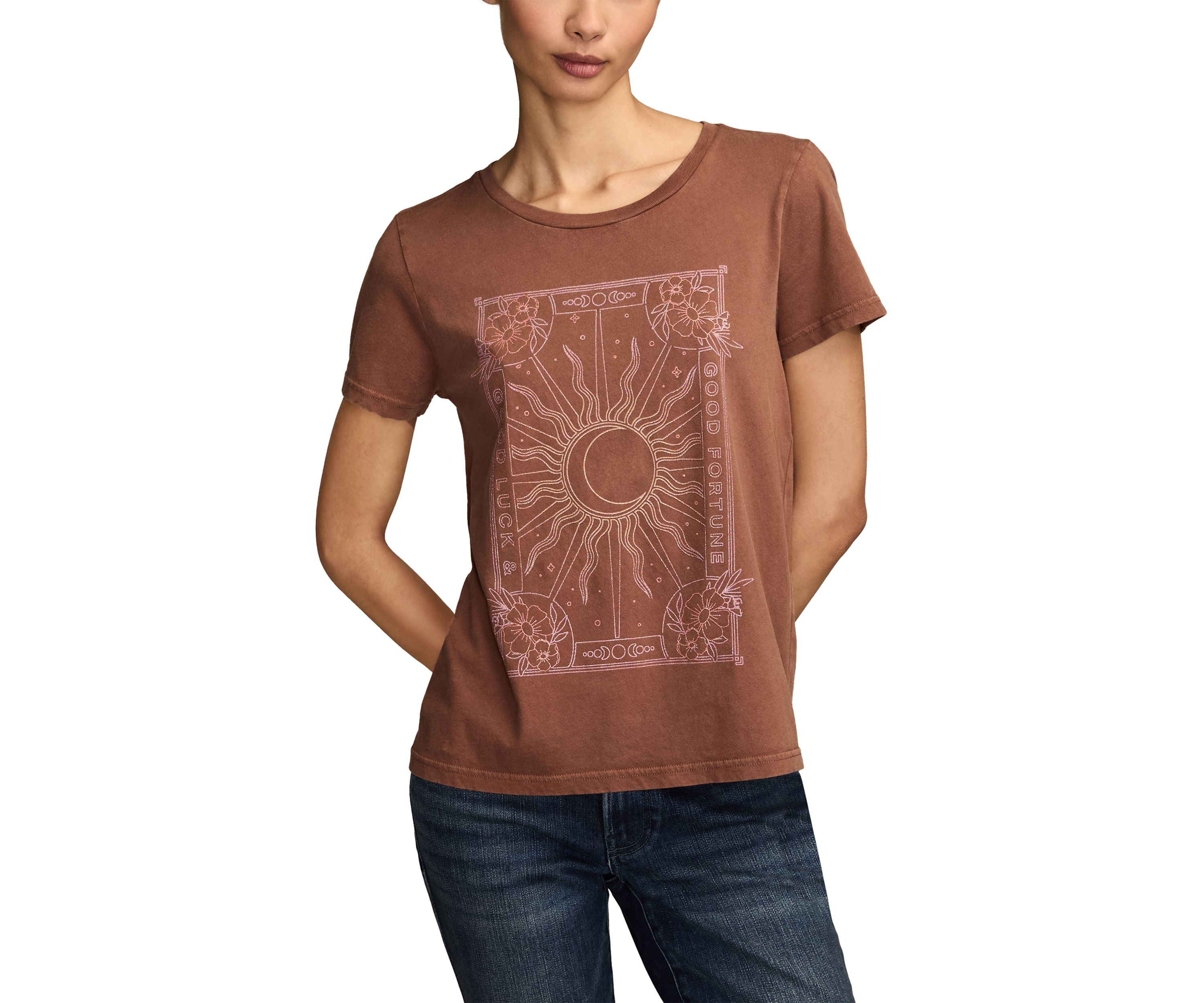 Womens Fortune Sun Graphic T-Shirt