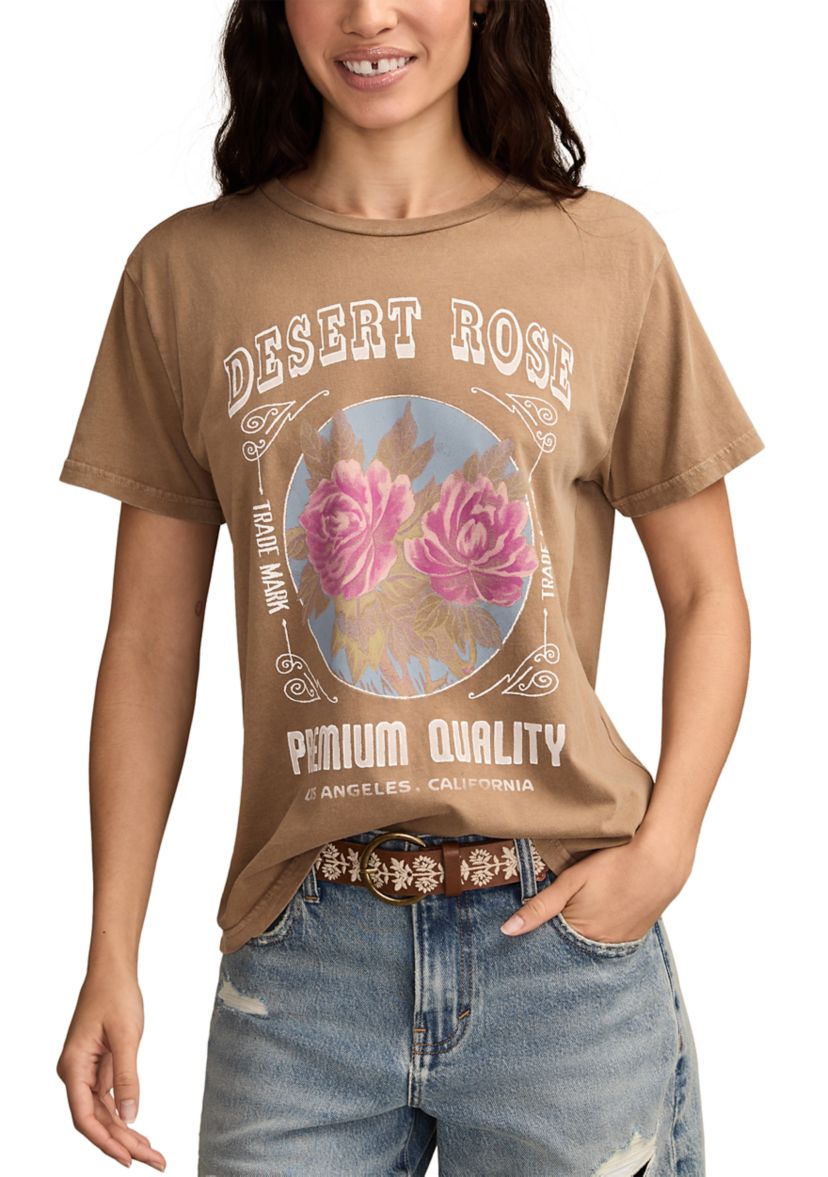 Womens Desert Rose Graphic Boyfriend T-Shirt